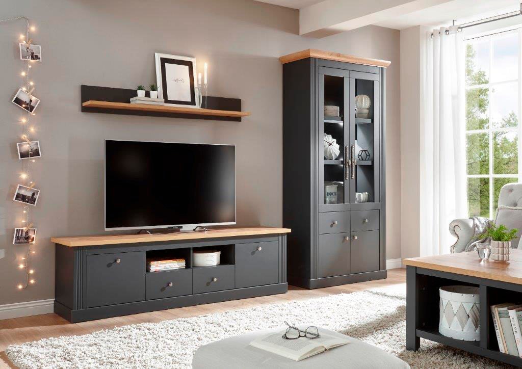 OTTO home Wohnwand "Westminster, Anbauwand im Landhausstil, Komplettset, Wohnzimmer-Set" Set, 3 Stk. tlg.