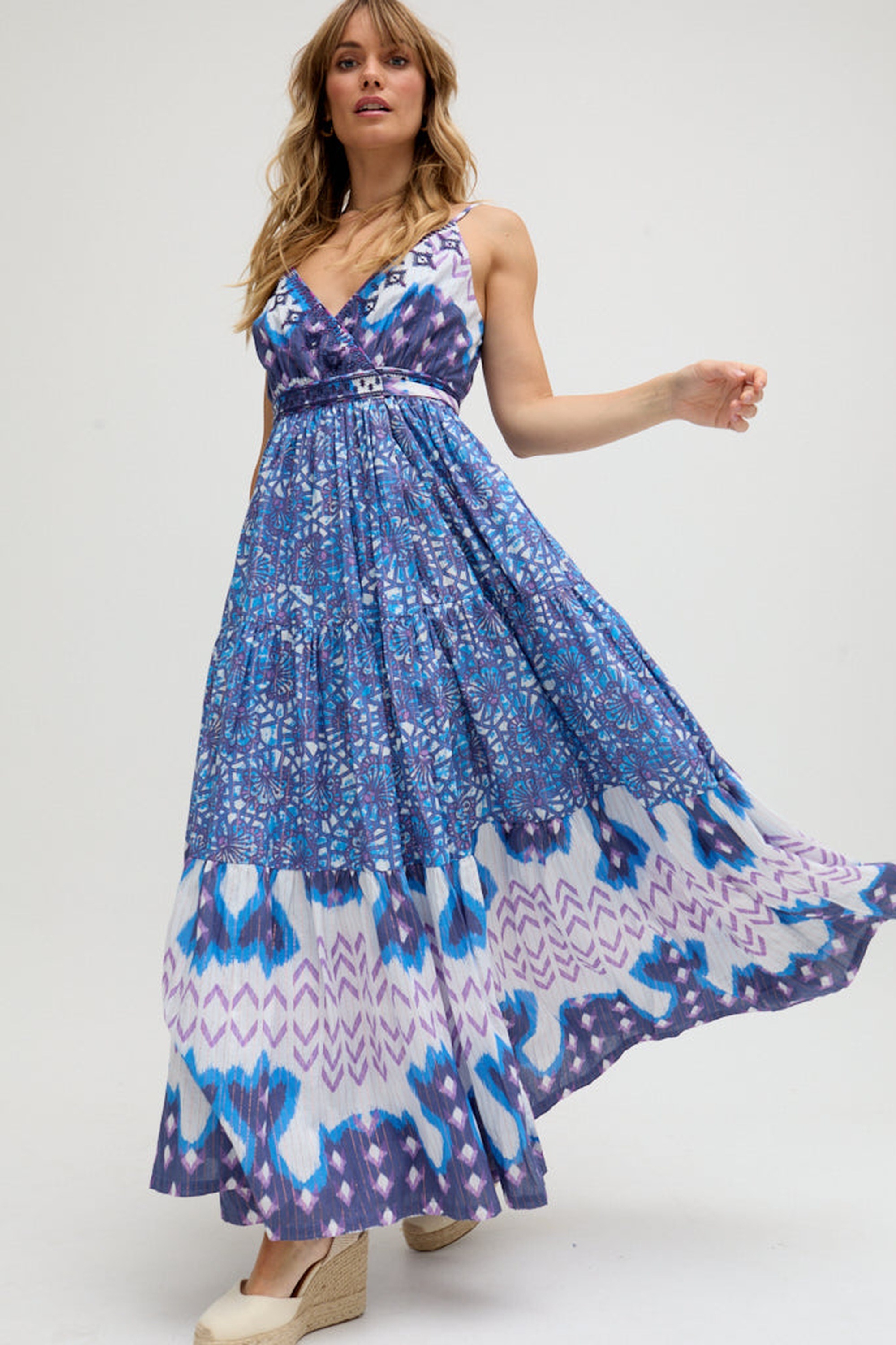 RAFFYA Midikleid »Mia Wrap Floral Printed Maxi Dress Damen«