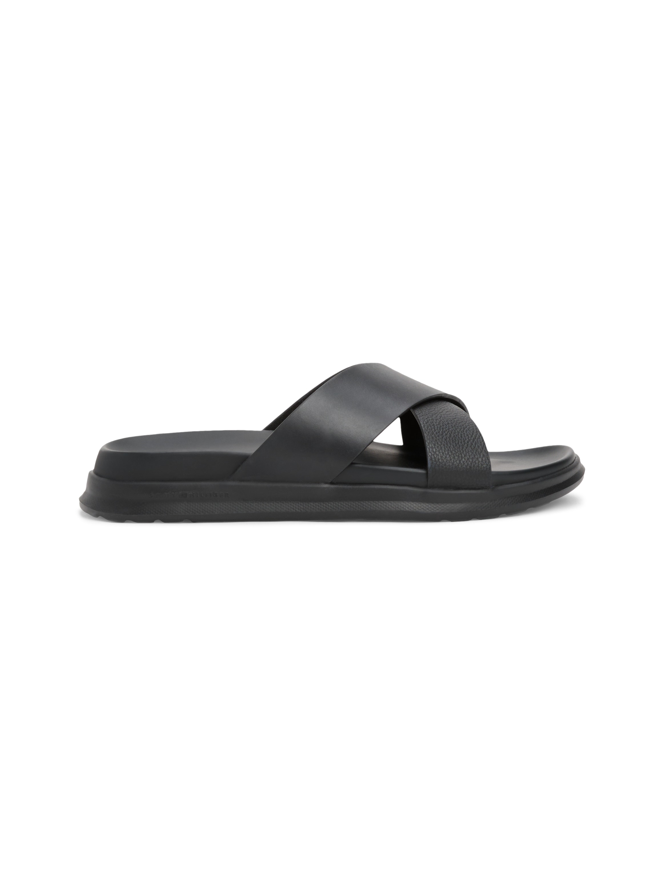 Tommy Hilfiger Pantolette »D DENSITY HILFIGER LTH CC SAND«, Sommerschuh, Schlupfschuh, Flats in schmaler Form