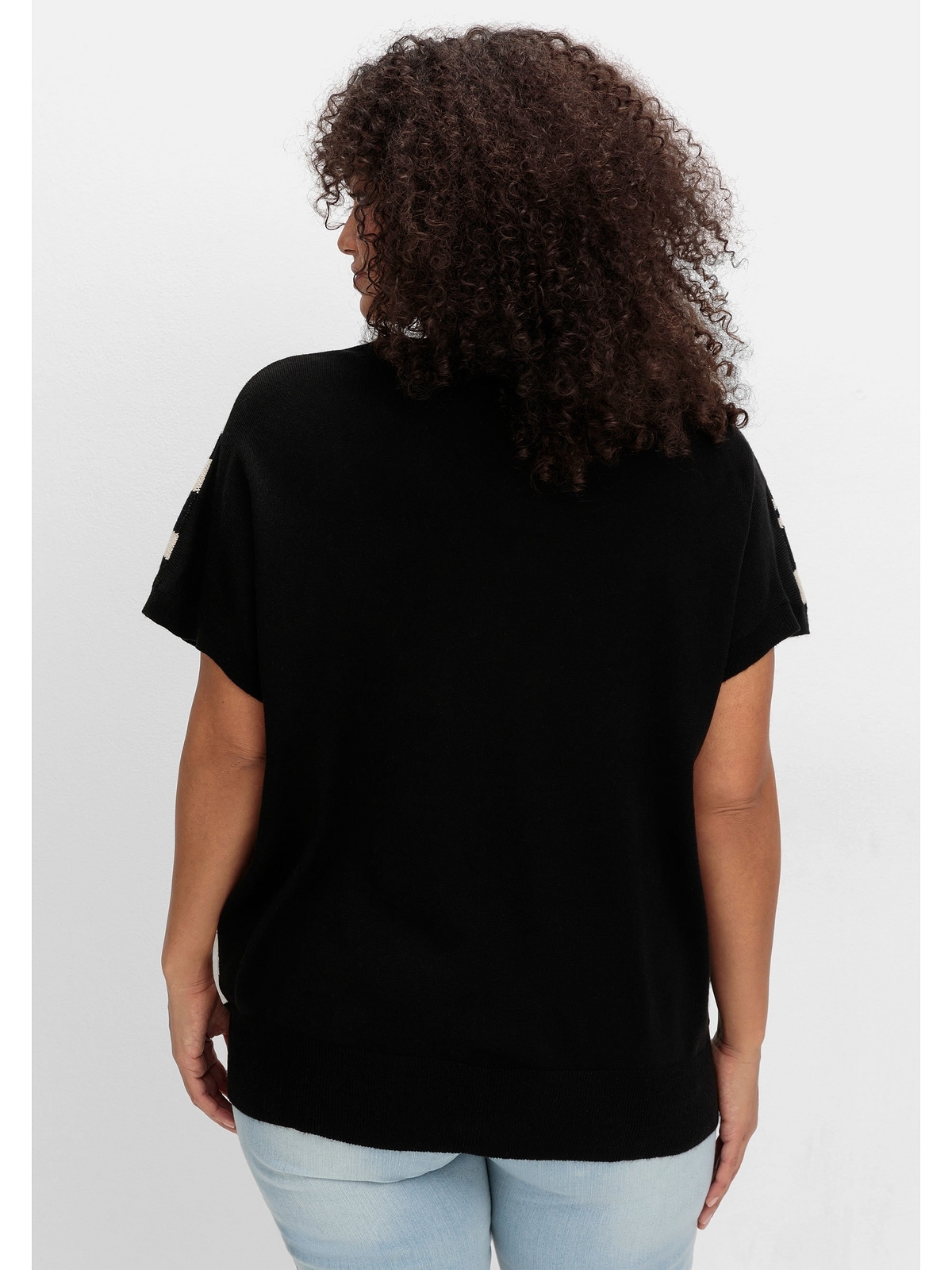Sheego V-Ausschnitt-Pullover »Große Größen«, mit Jacquard-Streifen