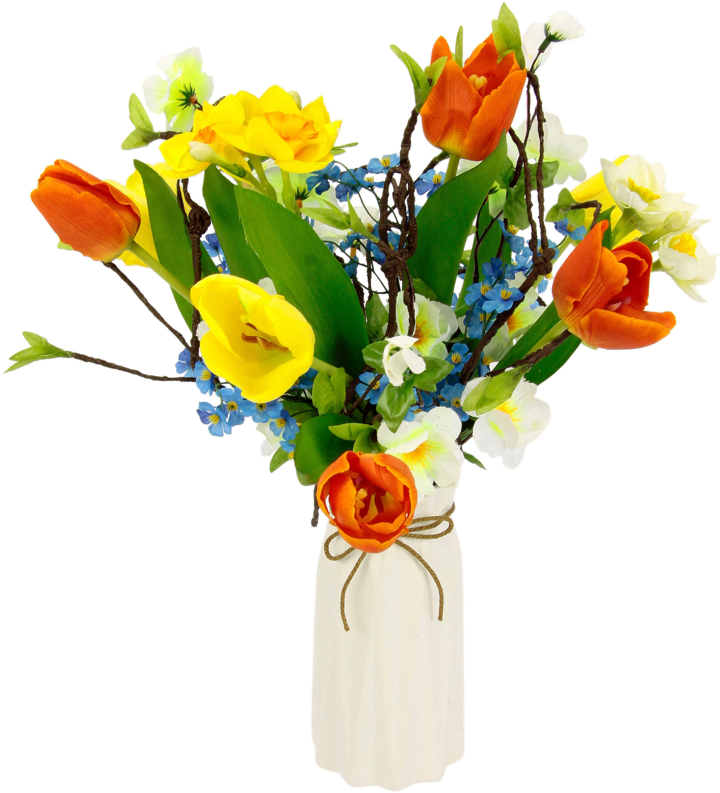 Kunstblume »Arrangement Tulpen/Blüten«, Vase aus Keramik