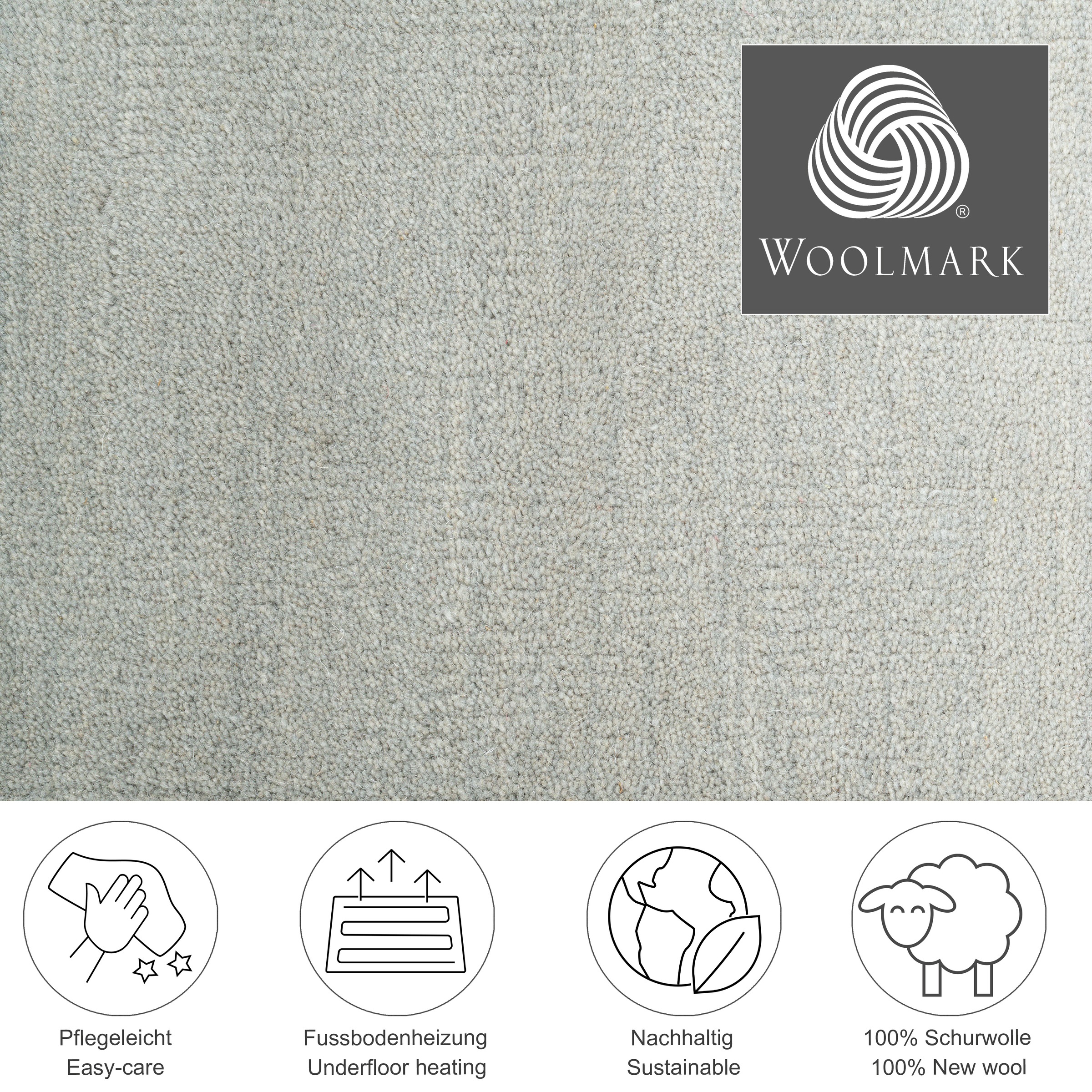 Thumbnail - THEKO Wollteppich "Wool Comfort" rechteckig 15 mm Höhe Handweb Teppich, reine Wolle, handgewebt, brilliante Farben, Scan...