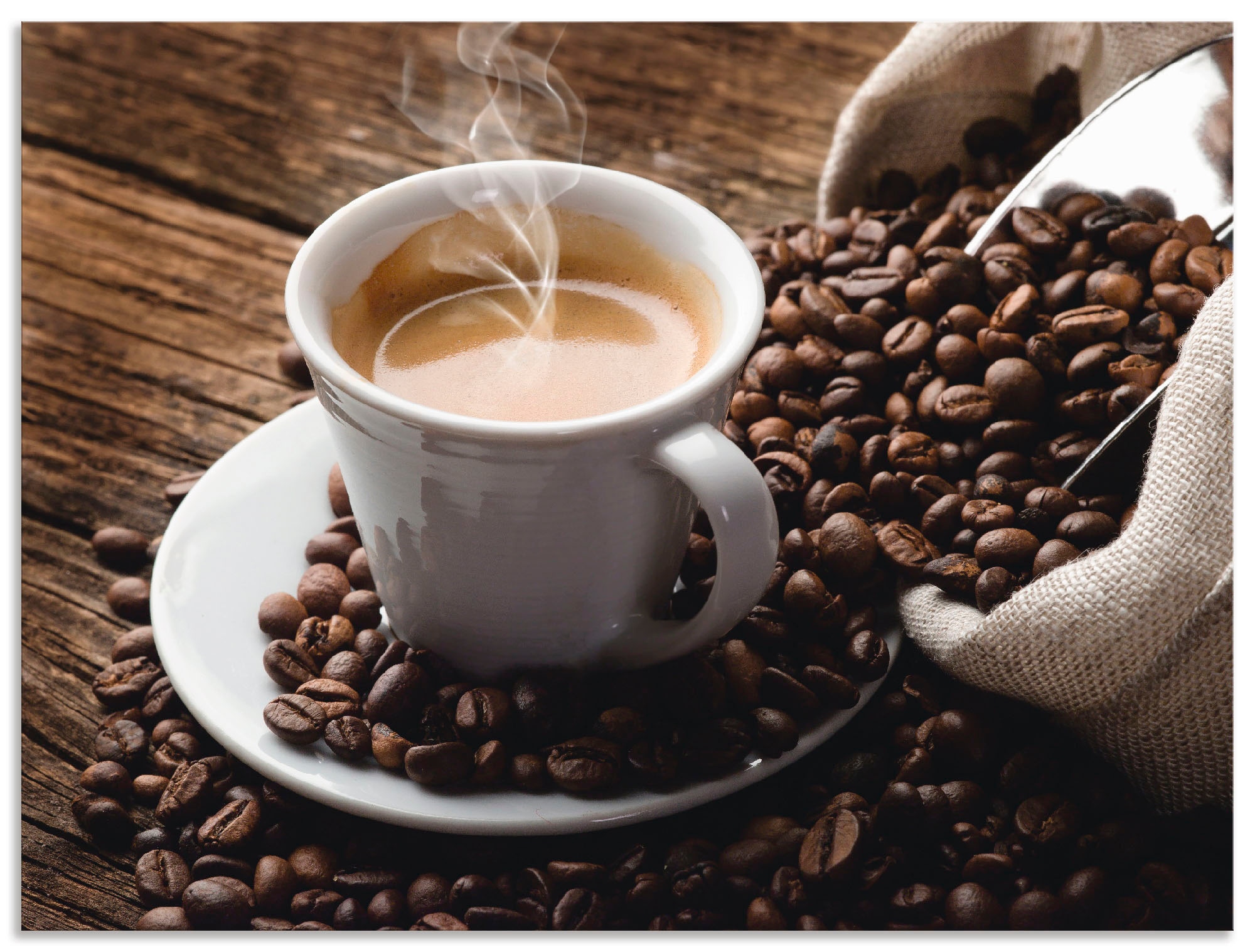 Artland Wandbild »Heißer Kaffee - dampfender Kaffee«, Getränke, (1 St.),  als Alubild, Leinwandbild, Wandaufkleber oder Poster in versch. Größen  bestellen | BAUR