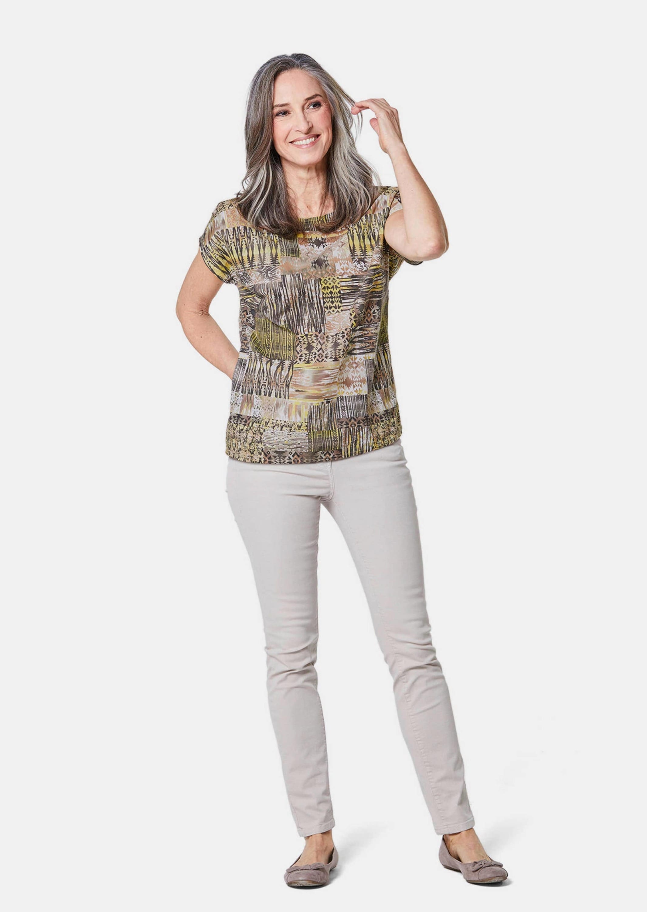 GOLDNER Druckbluse »Ultraleichte Druckbluse aus reiner Baumwolle«