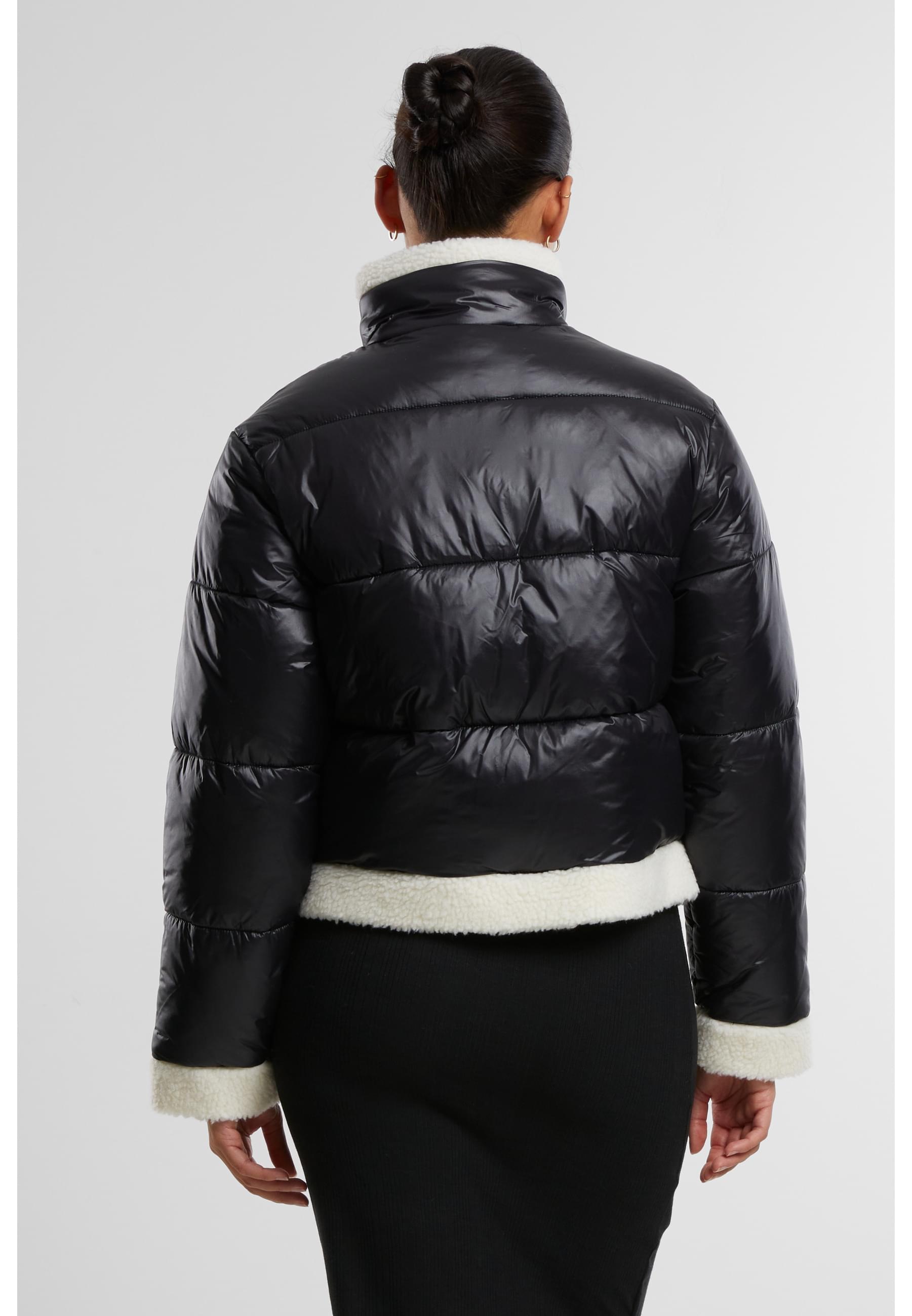 URBAN CLASSICS Allwetterjacke »Urban Classics Ladies Recycled Shiny Puffer Sherpa Jacket«, (1 St.), ohne Kapuze