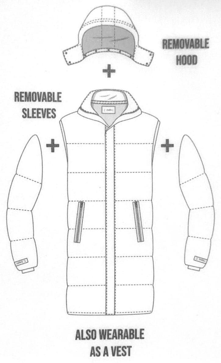 Zhrill »2 in 1 Mantel und Weste« Kapuze abnehmbar