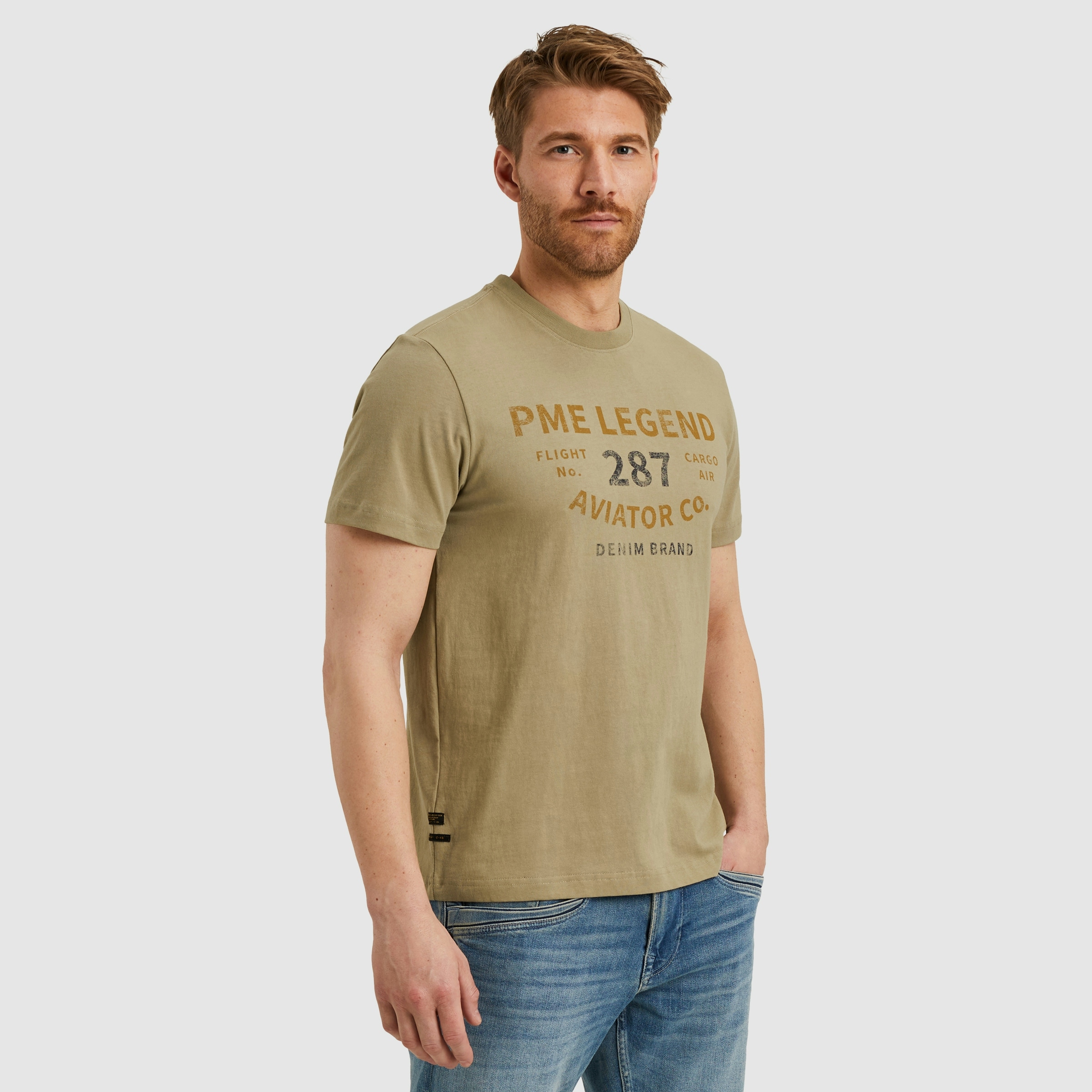PME LEGEND T-Shirt »Short sleeve r-neck open end jersey«, mit Logo-Print