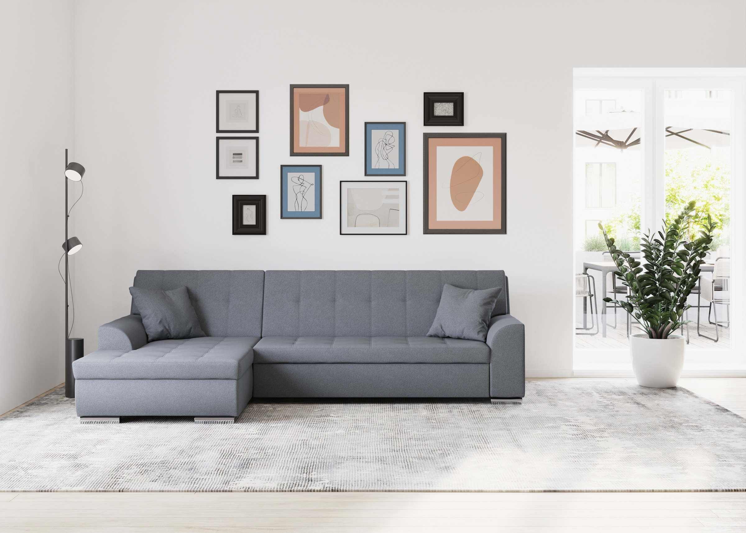 DOMO collection Ecksofa "Treviso viele Bezüge, auch in Cord, L-Form, B/T/H: günstig online kaufen