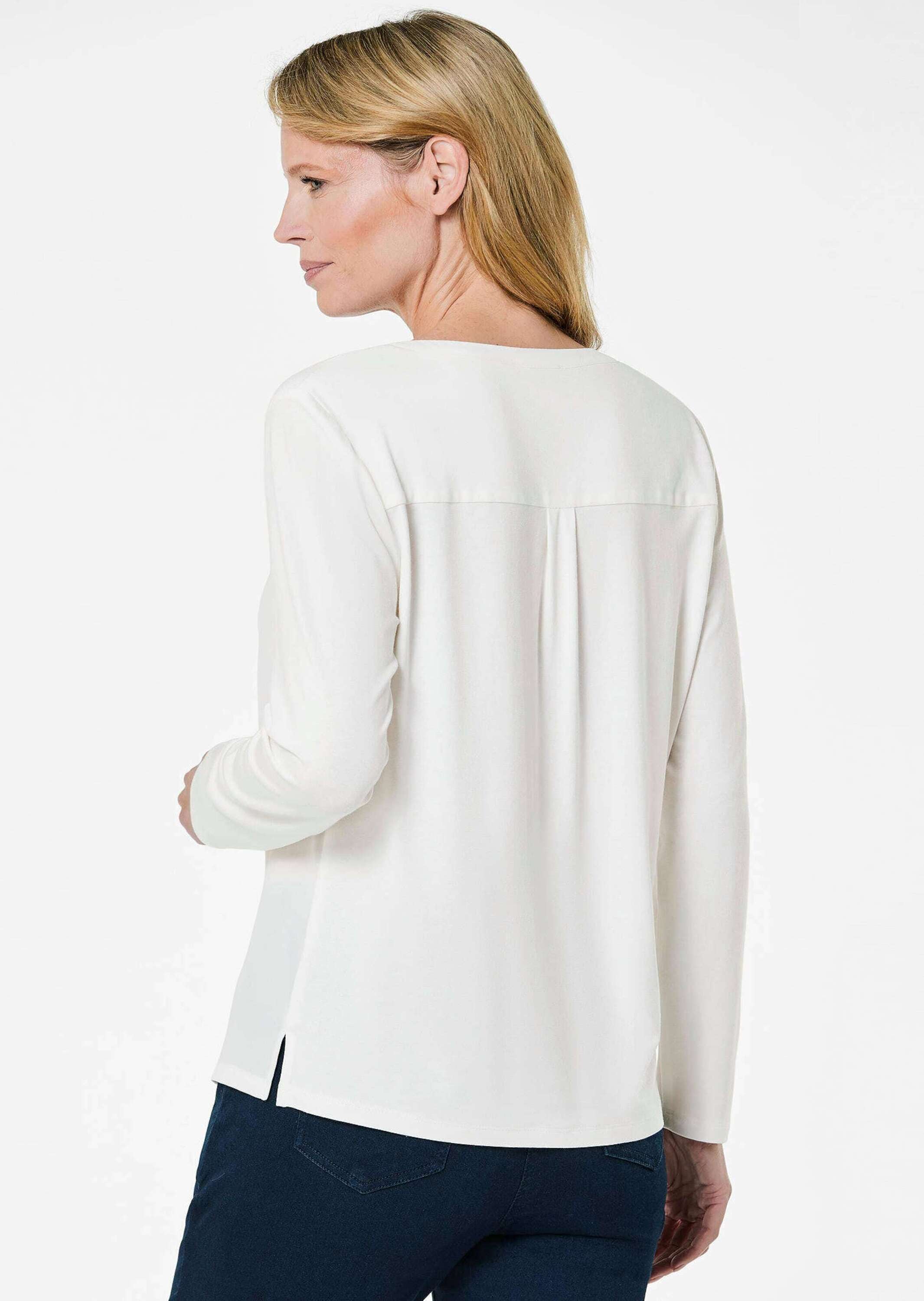 GOLDNER Kurzarmbluse »Blusenshirt Blusenshirt mit Chiffon-Einsatz«