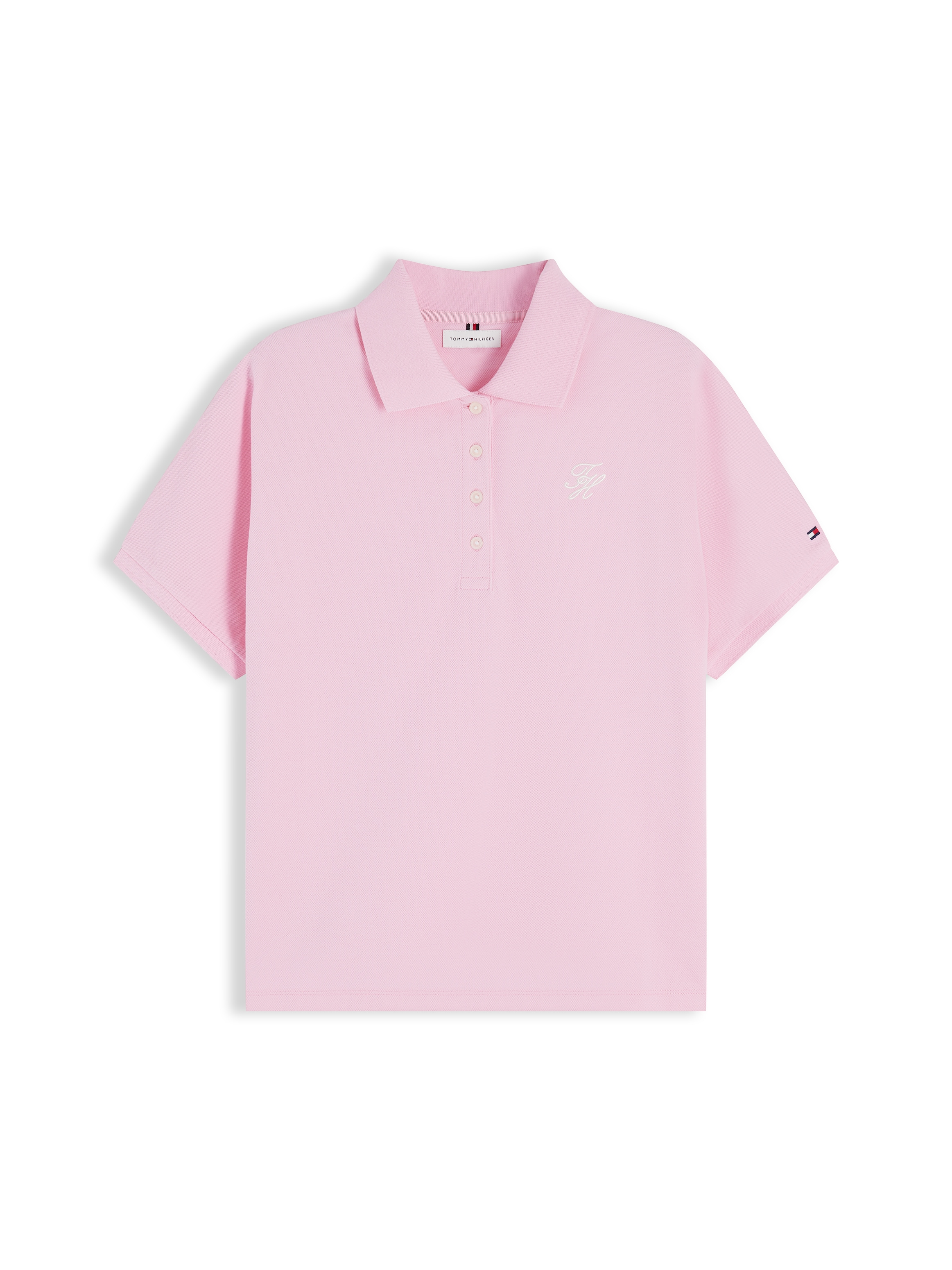 Tommy Hilfiger Poloshirt »TH SCRIPT MODERN SS POLO« Baumwollmischung, Polokragen, kurze Knopfleiste