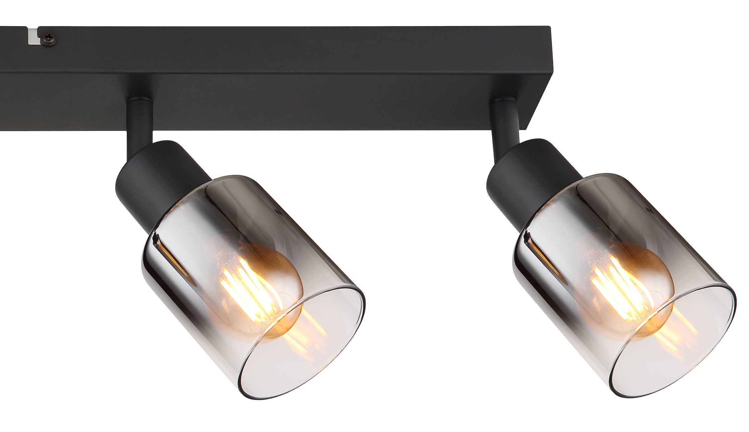 GLOBO LIGHTING Deckenstrahler »HUBERTUS«, Leuchtmittel E14 | ohne Leuchtmittel, Deckenspot/schwarz/Glas rauchfarben/Flur/Wohnzimmer
