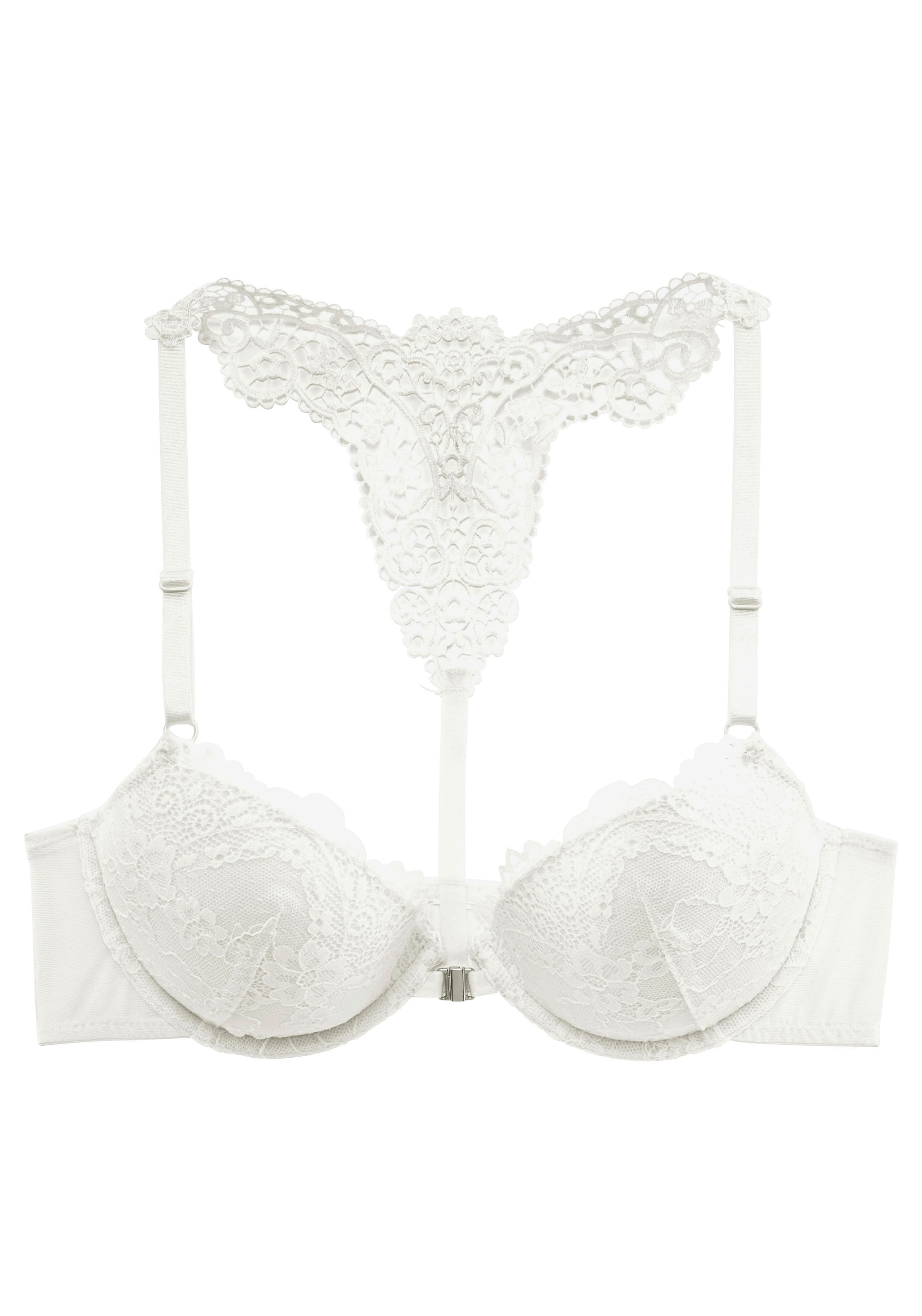 LASCANA Push-up-BH "Melissa" mit Vorderverschluss & Spitzenrücken aus Stickerei, Dessous