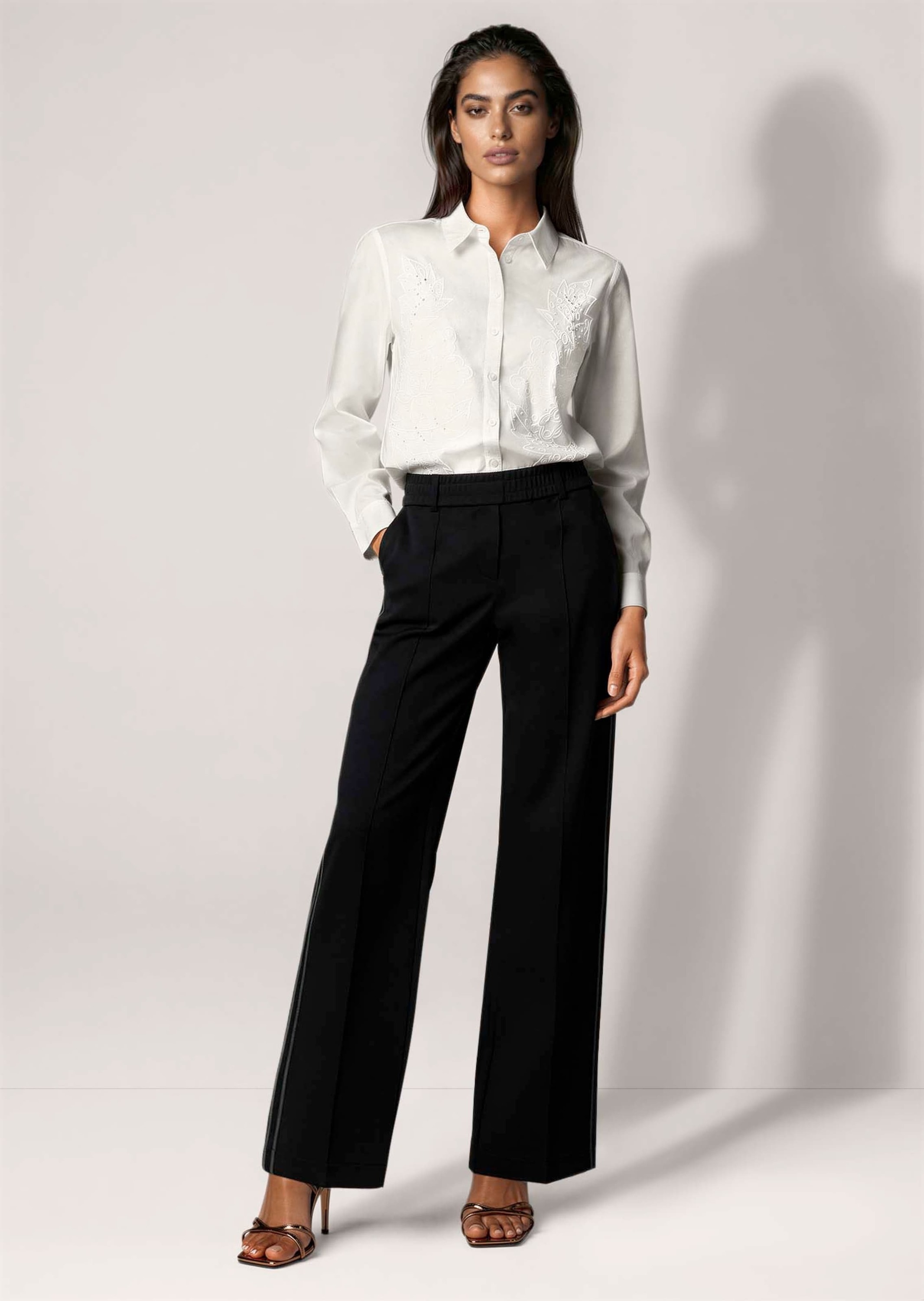 MADELEINE Jerseyhose »Hose Elegante Hose mit Galonstreifen«