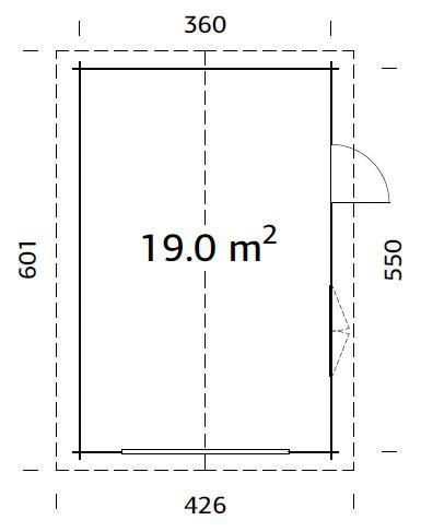 Palmako Garage »Irene/Roger«, BxTxH: 426x598x276 cm, ohne Tor, naturbelassen