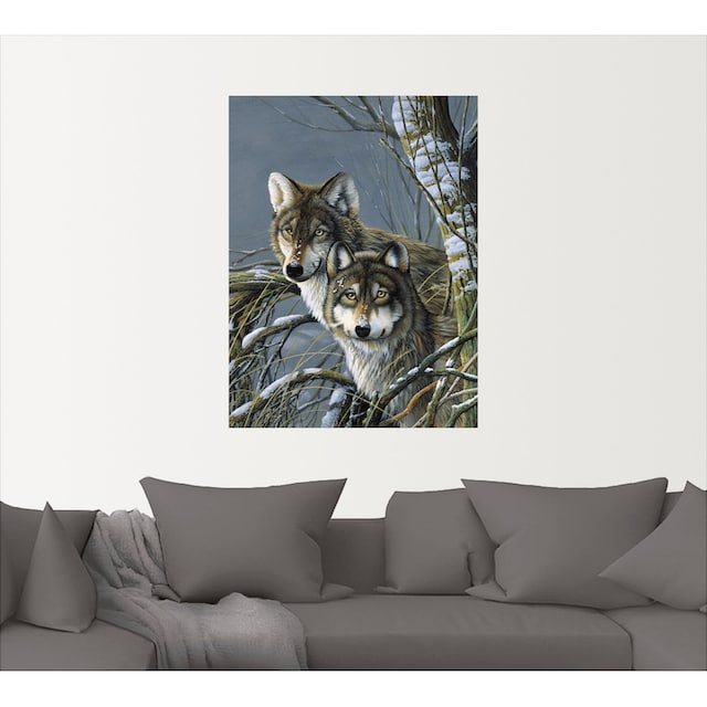 »Zwei oder Wildtiere, Größen Wandaufkleber (1 Artland Wandbild als kaufen in | Leinwandbild, Wölfe«, St.), Poster versch. BAUR