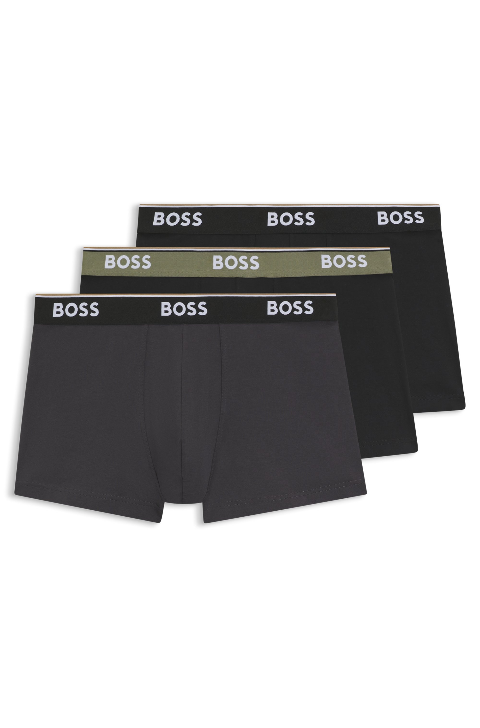 BOSS Herren Trunk "3P Power", Gr. S, bunt, Jersey, Obermaterial: 95% Baumwolle, 5% Elasthan, Unterhosen, mit BOSS Schriftzug auf dem Bund