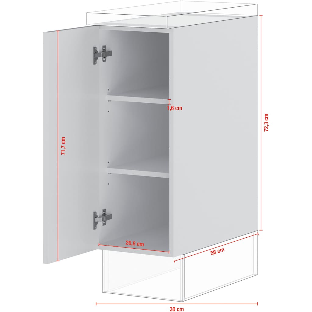 IMPULS KÜCHEN Unterschrank »"Turin", Breite 30 cm«