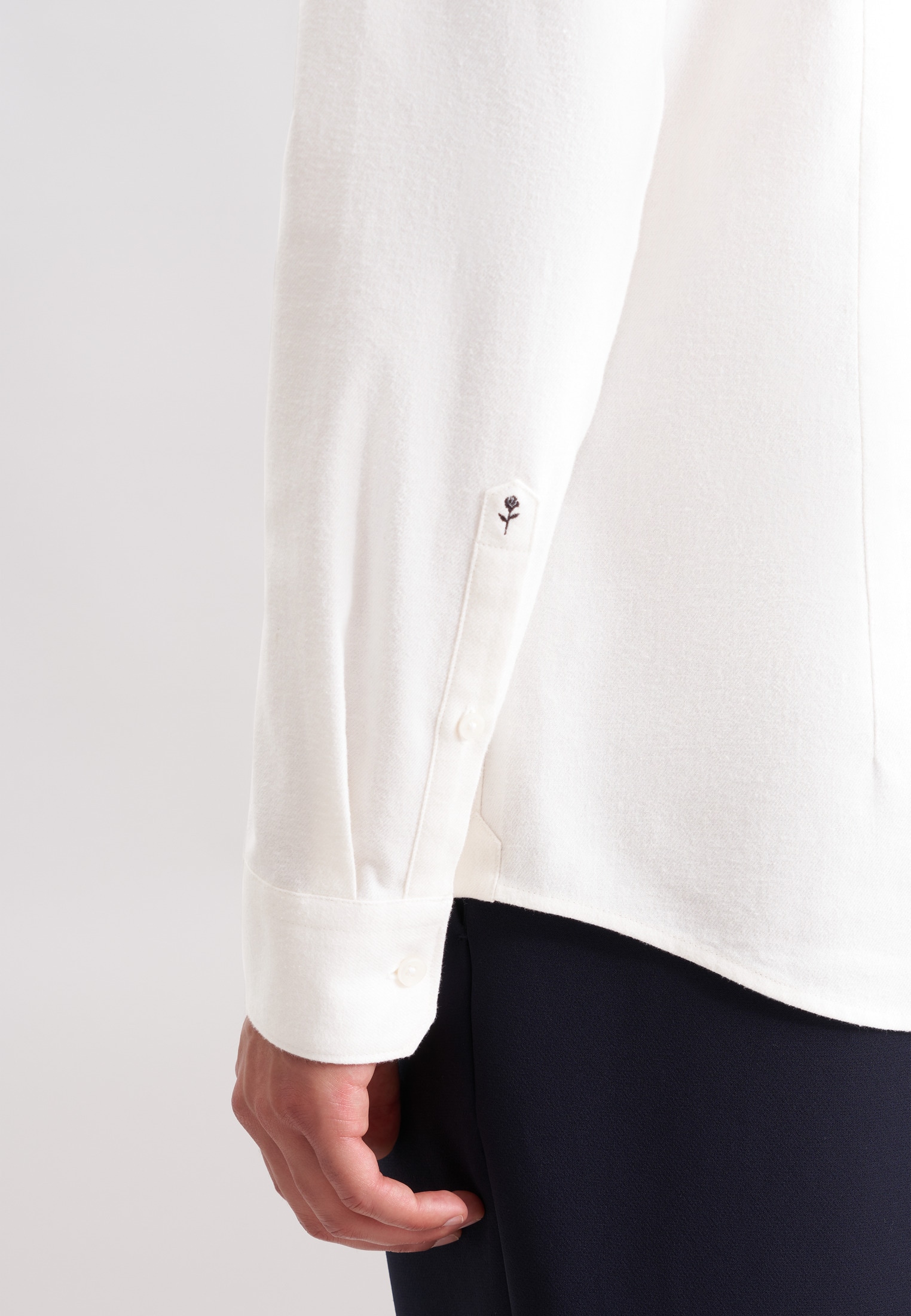 seidensticker Flanellhemd Slim 1/1 Button-Down-Kragen Uni