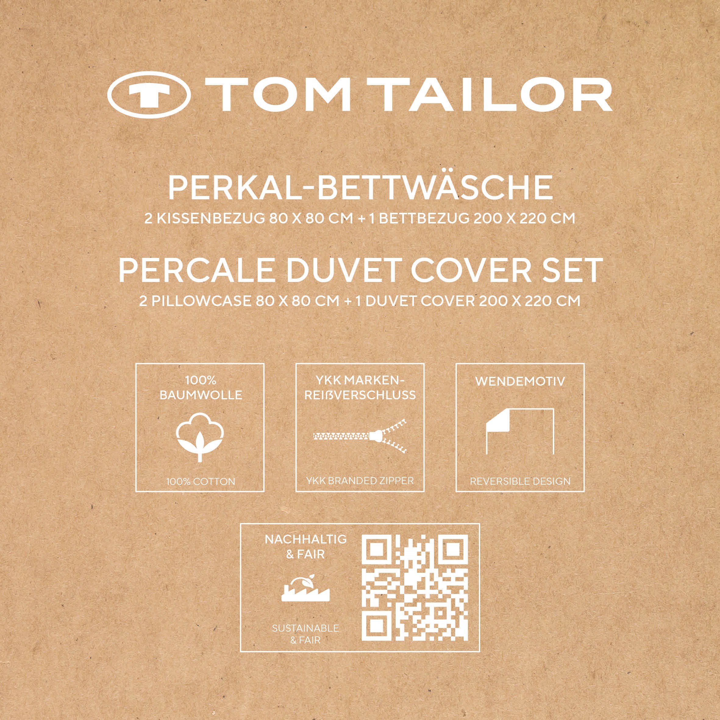 TOM TAILOR HOME Babybettwäsche »TWO-TONE SOLID COLORS in Gr. 100x135cm«, new bedroom, farbige Paspel am Kissen
