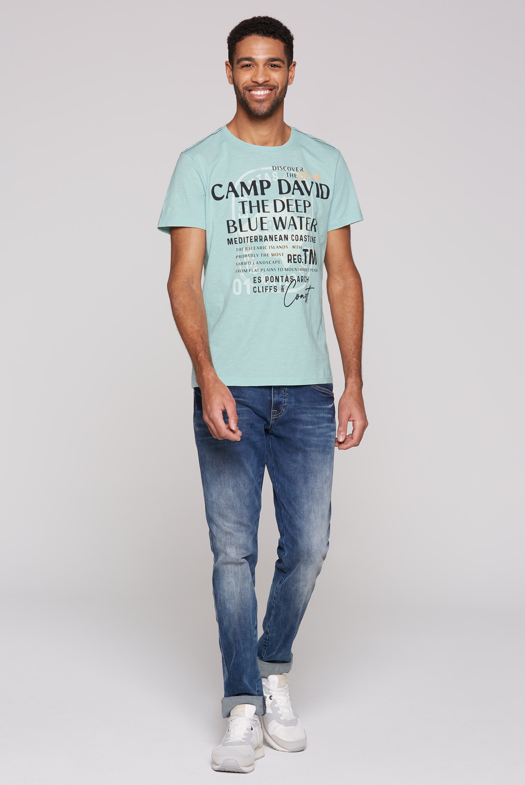 CAMP DAVID Rundhalsshirt, mit Necktape