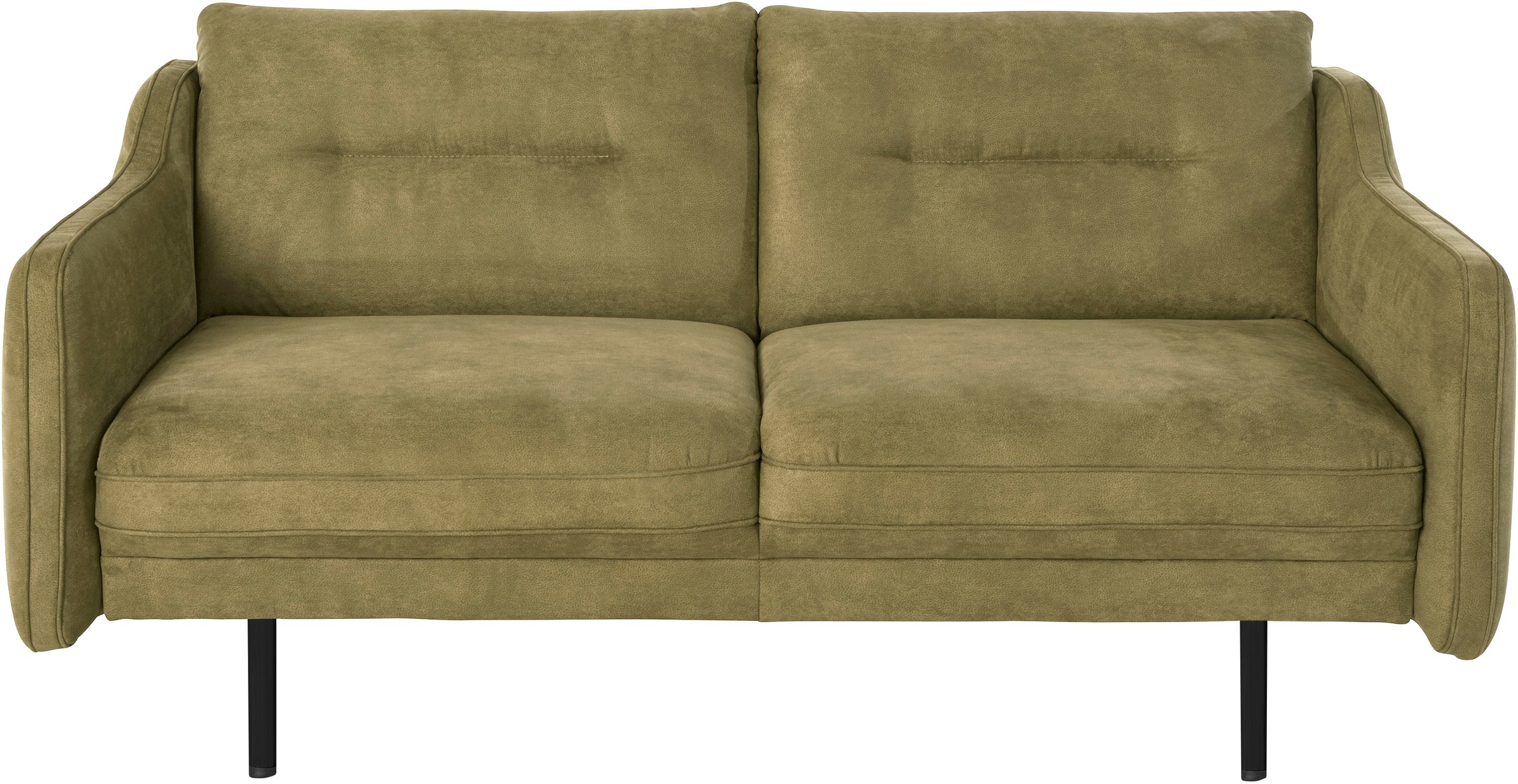 2-Sitzer OTTO HOME "Nordfyn", grün (oliv), B:169cm H:81cm T:92cm, Struktur weich (100% Polyester);Luxus-Microfaser Lederoptik (100% Polyester);100% NaturLEDER, Sofas, edles Design in 3 Bezugsqualitäten, Design by Morten Georgsen 2