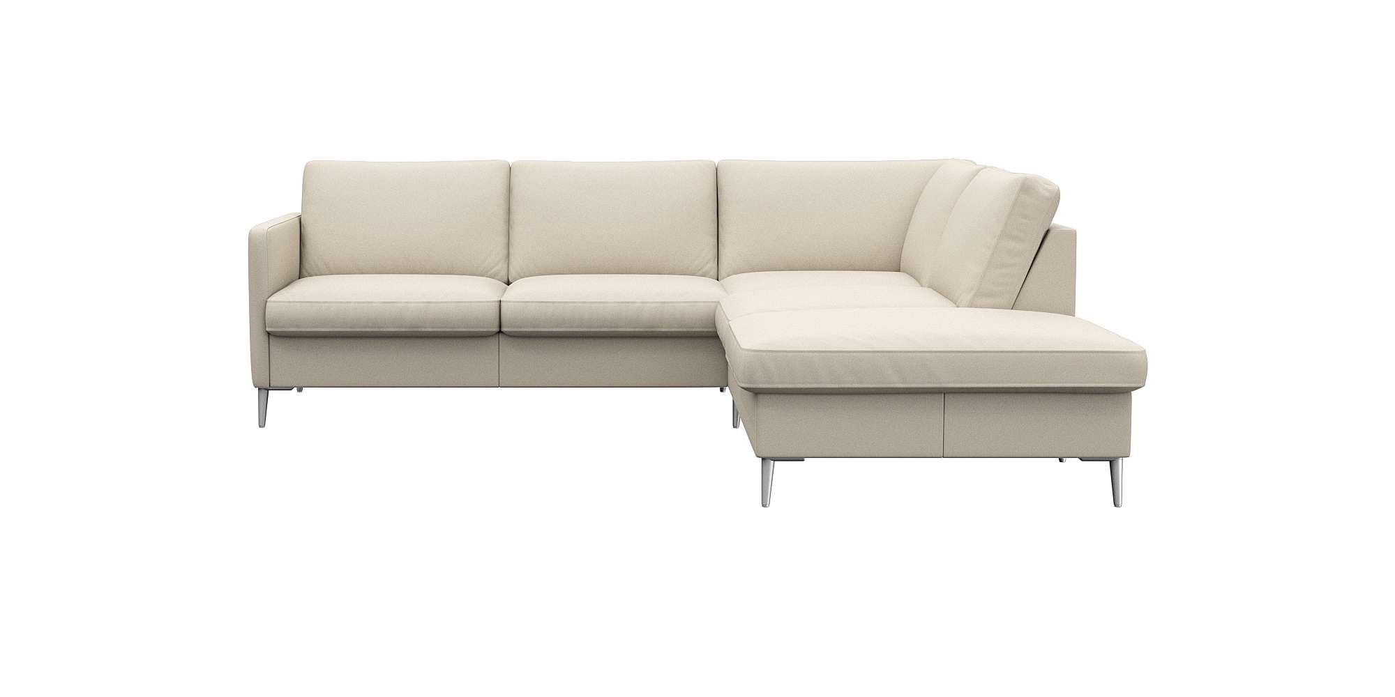 FLEXLUX Ecksofa "Fiore, L-Form", schmale Armlehnen, Füße alufarben, B/T 234 günstig online kaufen