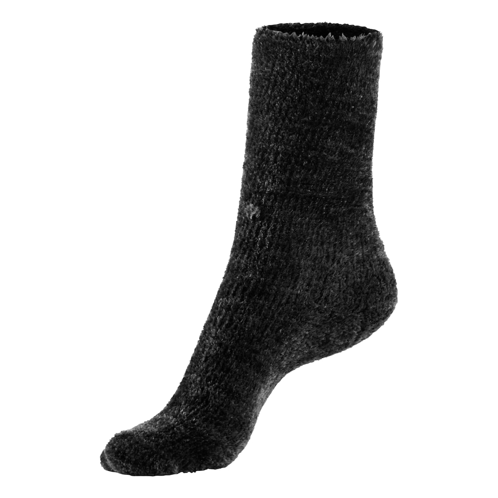 Lavana Kuschelsocken »Bettsocken«, (Packung, 5 Paar), mit weichem, leicht glänzendem Chenillegarn