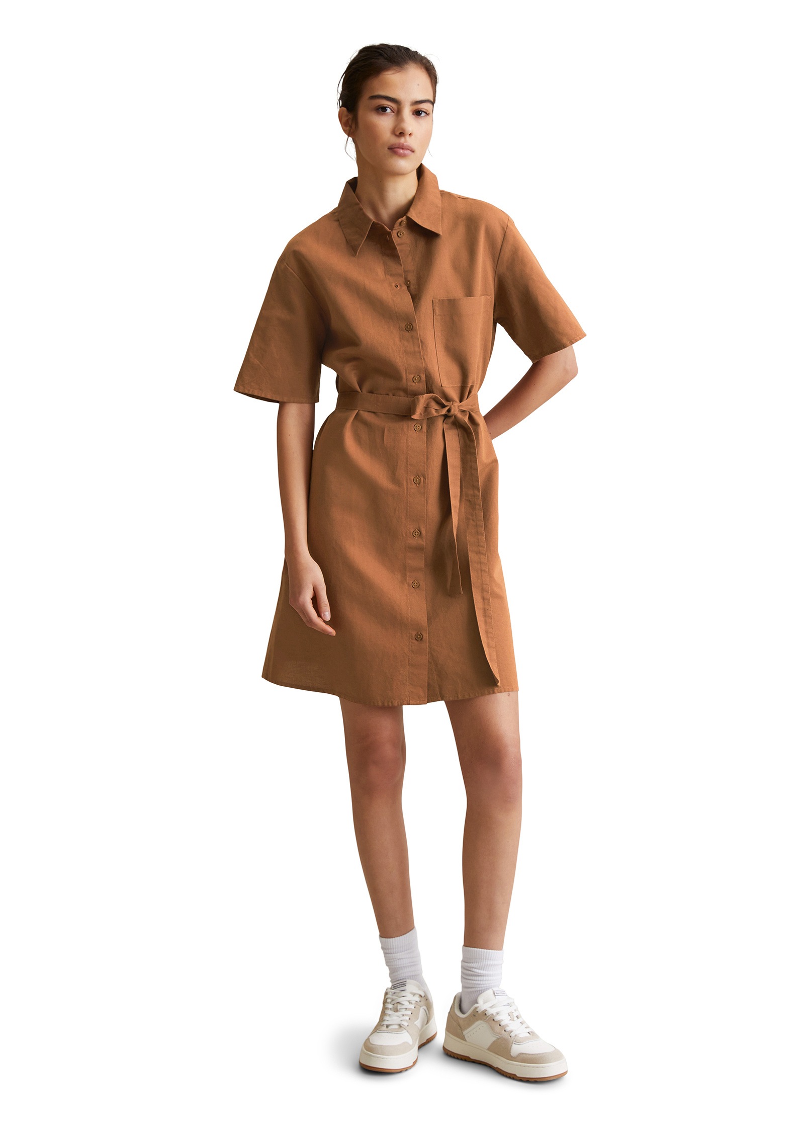 Marc O'Polo DENIM Hemdblusenkleid »aus Leinen-Baumwolle-Mix«