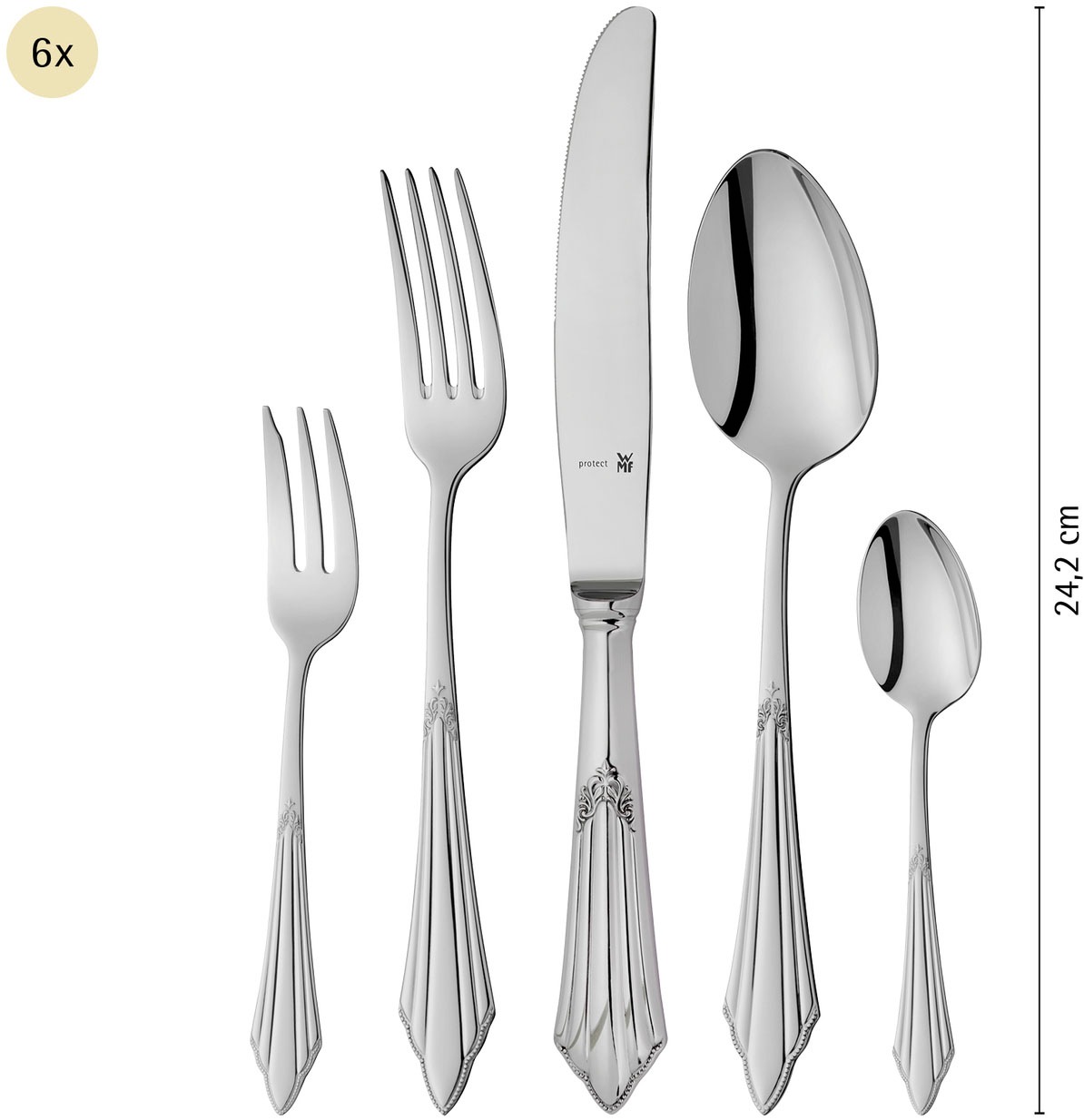 WMF Besteck-Set »Fächer«, (Set, 30 tlg.), ergonomisch, Cromargan protect