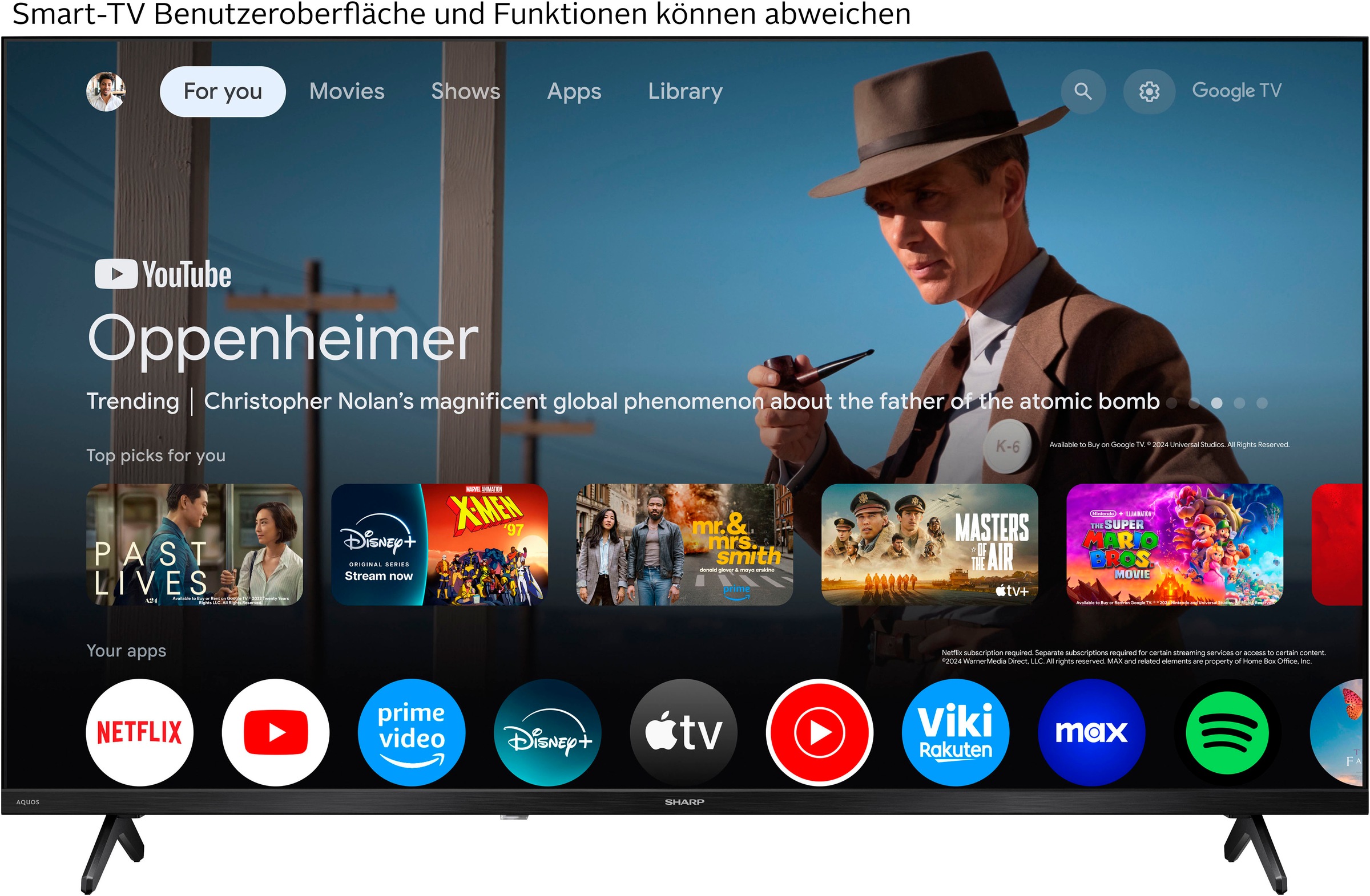Sharp QLED-Fernseher »2T-C40HF3x«, Full HD, Google TV-Smart-TV