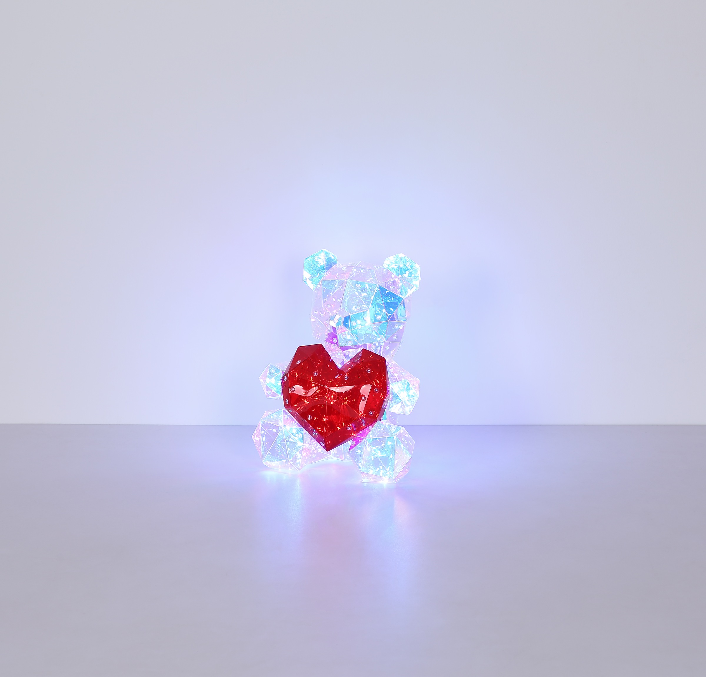 GLOBO LIGHTING Tischleuchte »BRONDAR« LED-Modul 1 Stk. Kaltweiß Tischleuchte Klar/Rot, Kristalleffekt, USB, LED