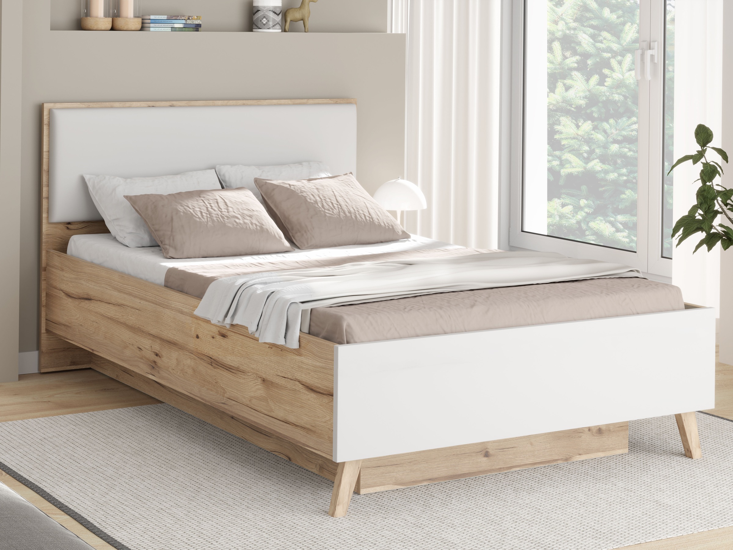 FORTE Stauraumbett "Vankka viel Stauraum, skandinavisches Design, Made in E günstig online kaufen