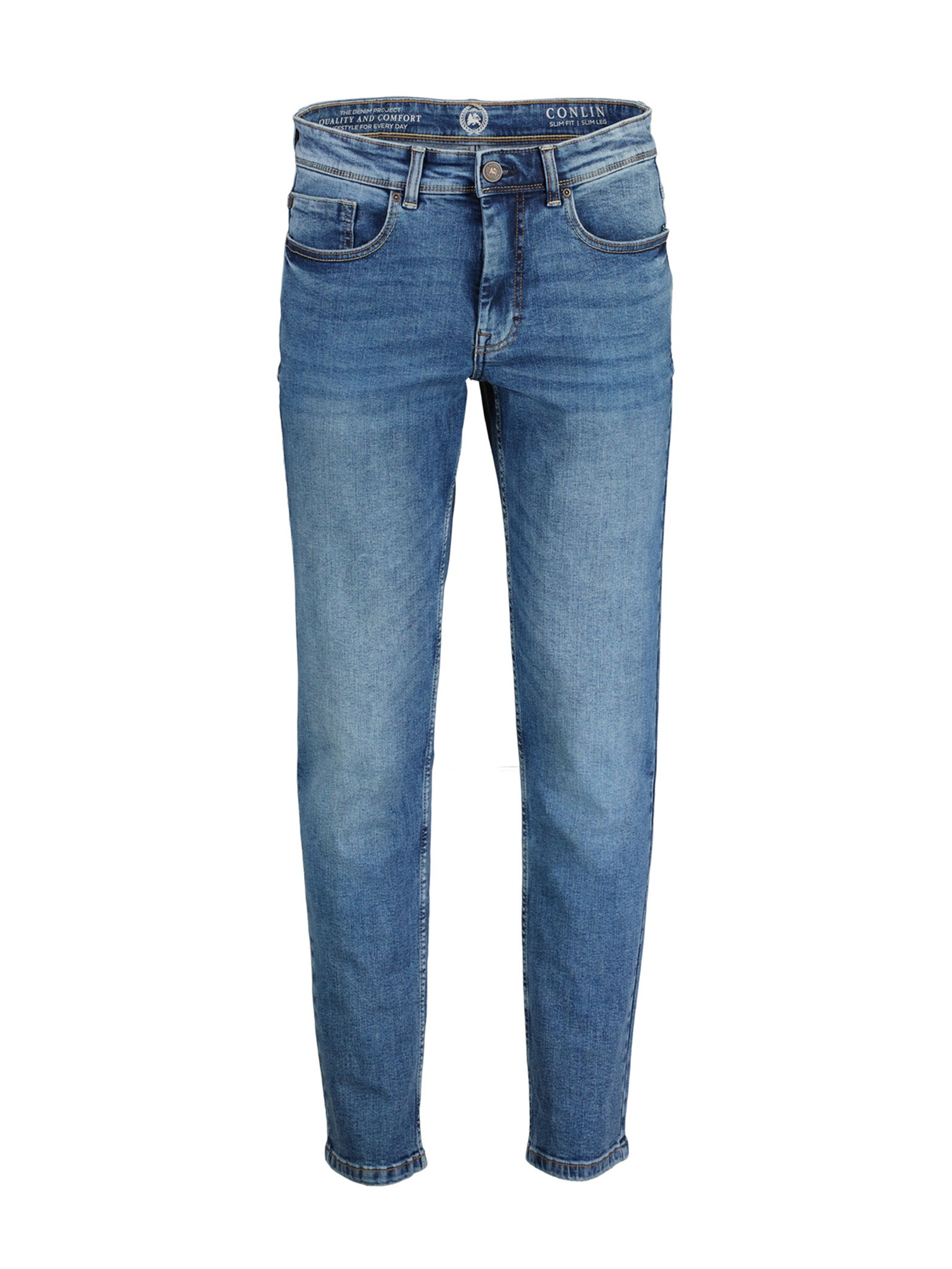 LERROS Herren 5-Pocket-Hose "CONLIN 5-Pocket Stretch-Denim, SLIM FIT, unifarben CONLIN", blau, Gr. 33, 99% Baumwolle, 1% Elasthan, Hosen,