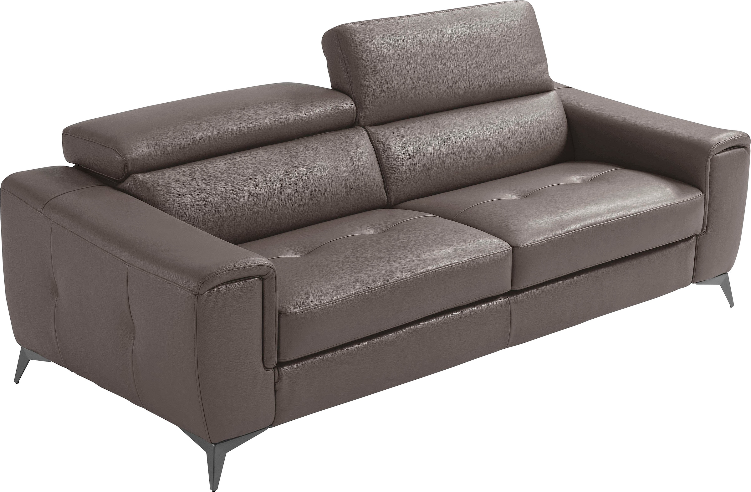 Egoitaliano 2,5-Sitzer "Francine, Designsofa, Loungesofa", Kopfteile manuell verstellbar, mit edlen Metallfüßen