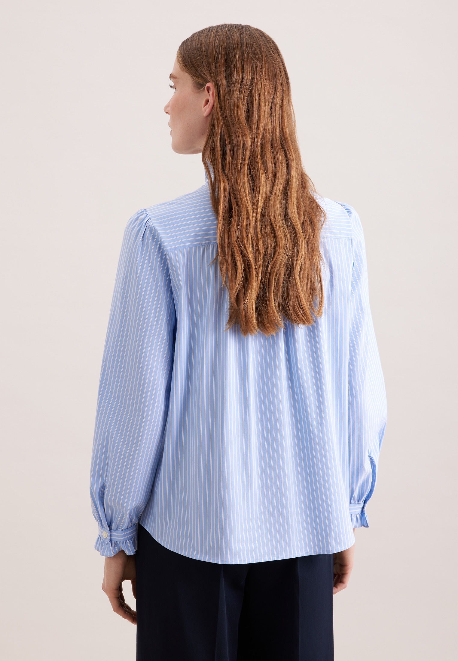 seidensticker Rüschenbluse 1/1 Stehkragen Gestreift günstig online kaufen