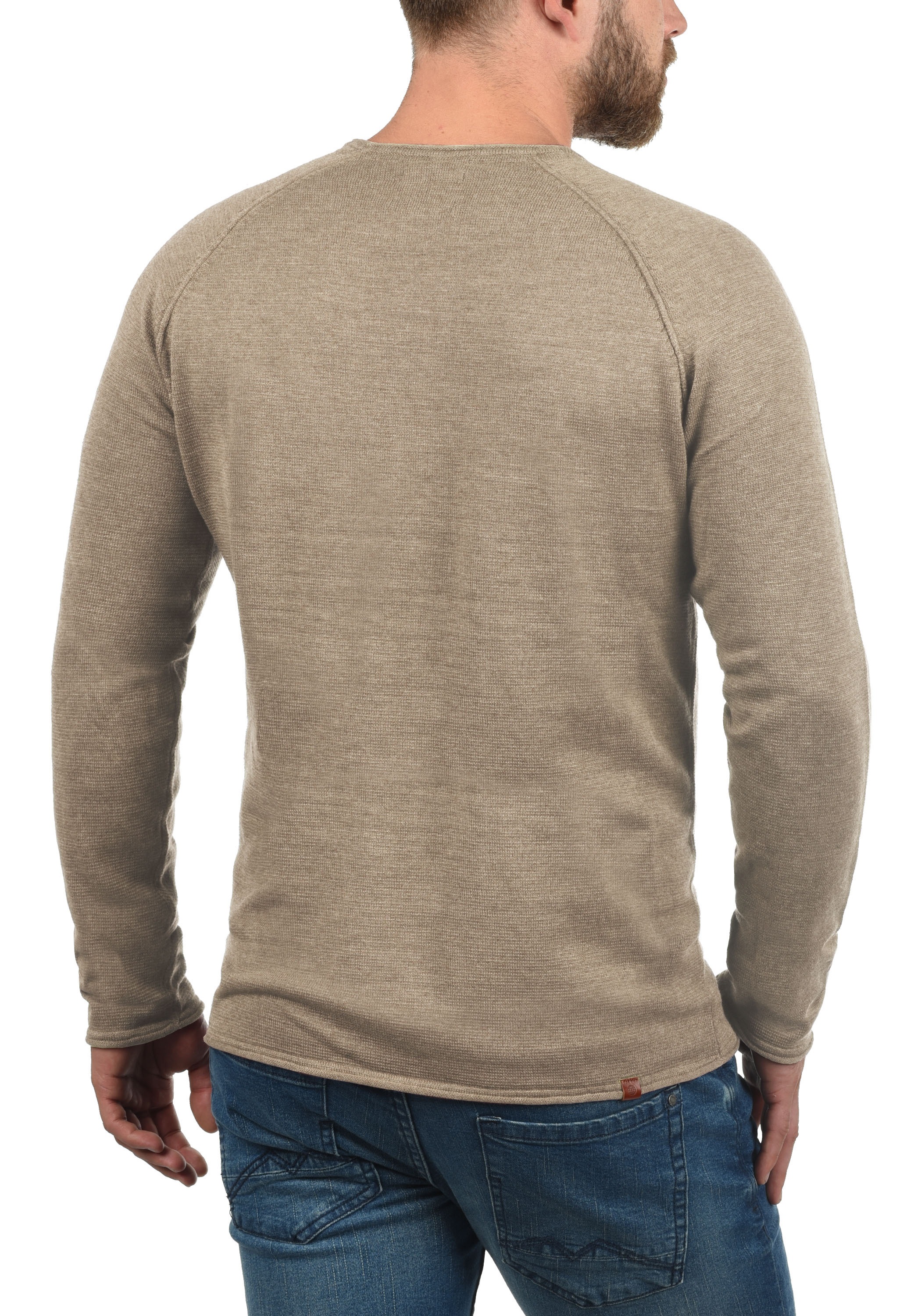 Strickfleece-Pullover BLEND "Strickpullover BHJohn", Herren, Gr. XXL, beige (beige braun), Obermaterial: 100% Baumwolle CO., Pullover 6