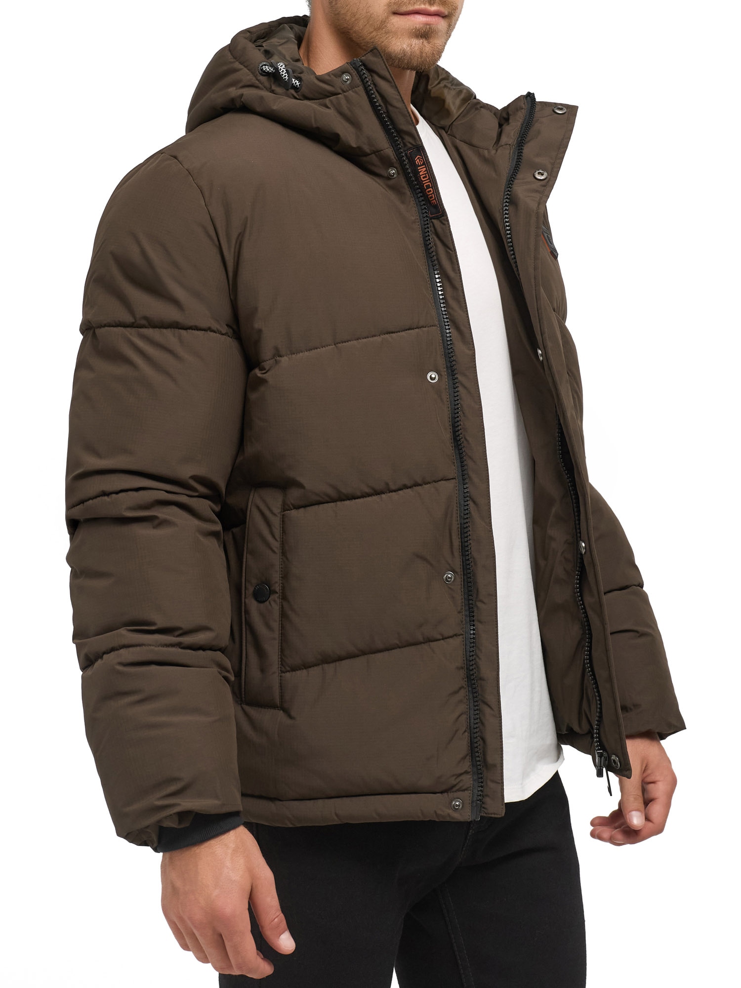 Indicode Steppjacke »INLaurill« mit Kapuze Kunstfaser, regular fit