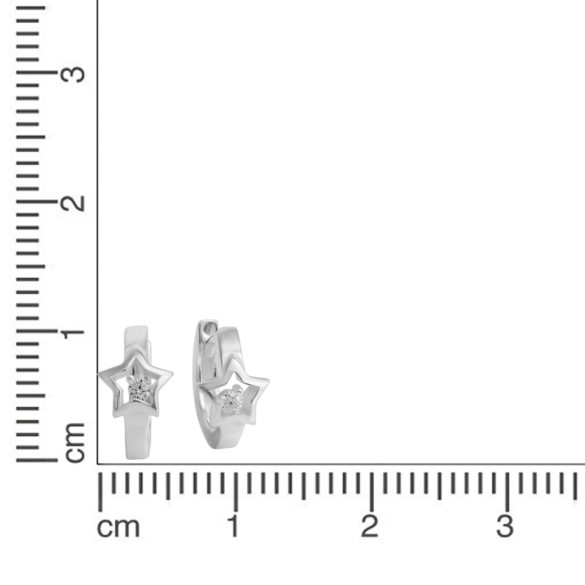 Vivance Paar Creolen »925/- Sterling Silber Ohrring Stern Zirkonia«