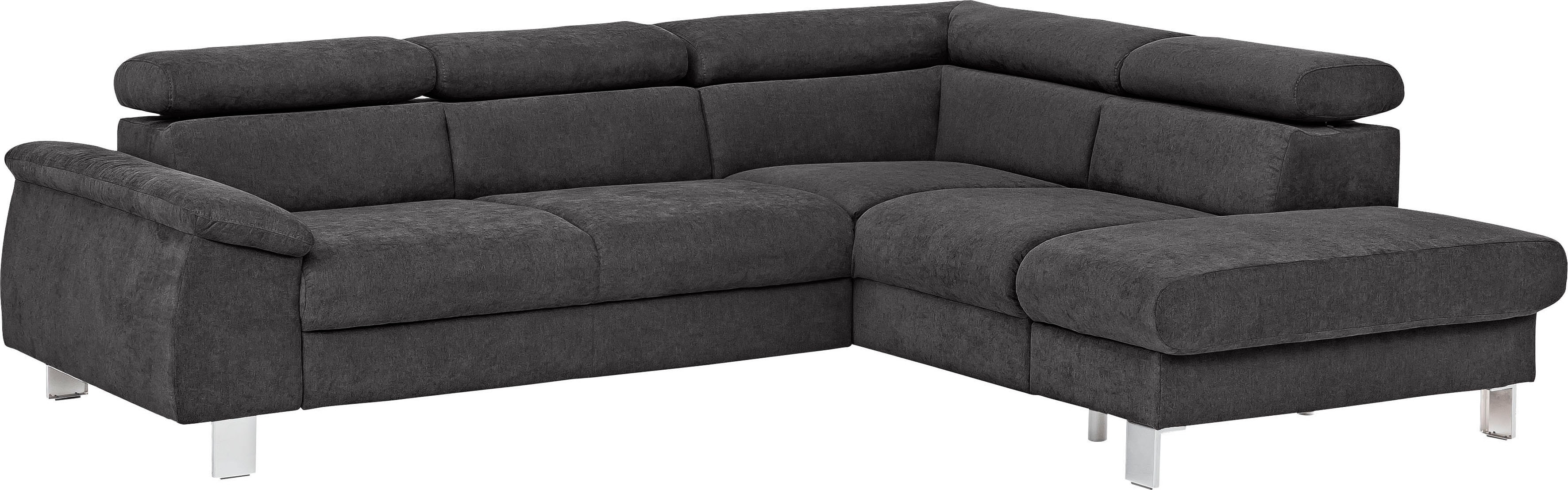 COTTA Ecksofa "Komaris L-Form, B: 249 cm" mit Kopfteilverstellung, optional Schlaffunktion, Bettkasten & Licht