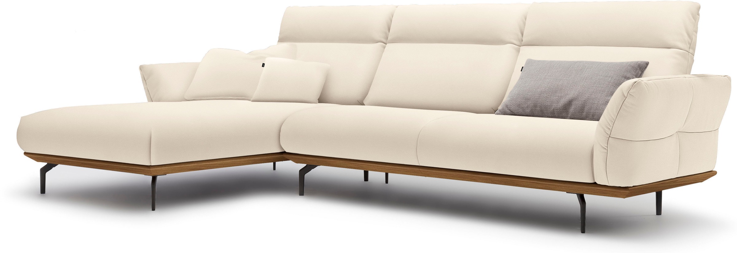 Creation BY ROLF BENZ Ecksofa "CR.460", Sockel in Nussbaum, Winkelfüße in U günstig online kaufen