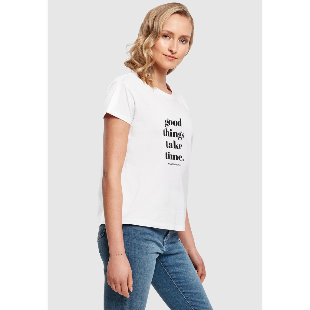 Merchcode T-Shirt »Merchcode Damen Ladies Good Things Take Time Box Tee«, (1 tlg.)