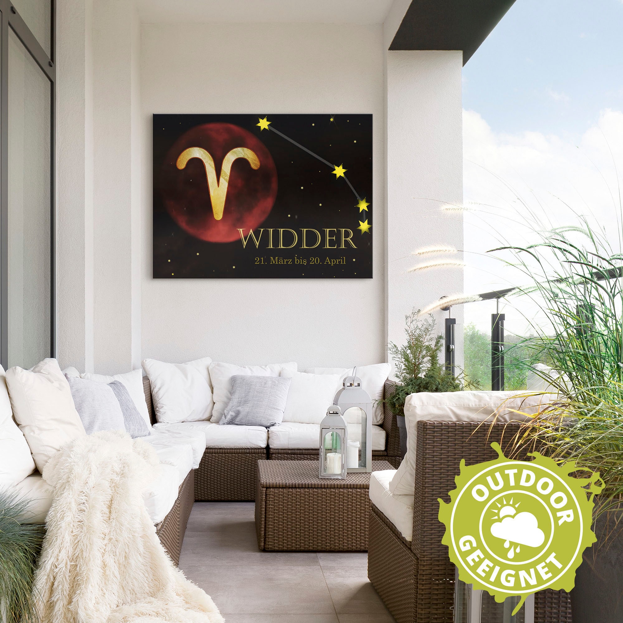 Artland Wandbild »Sternzeichen - Widder«, Bilder von Sternzeichen, (1 St.), als Alubild, Leinwandbild, Wandaufkleber oder Poster in versch. Größen
