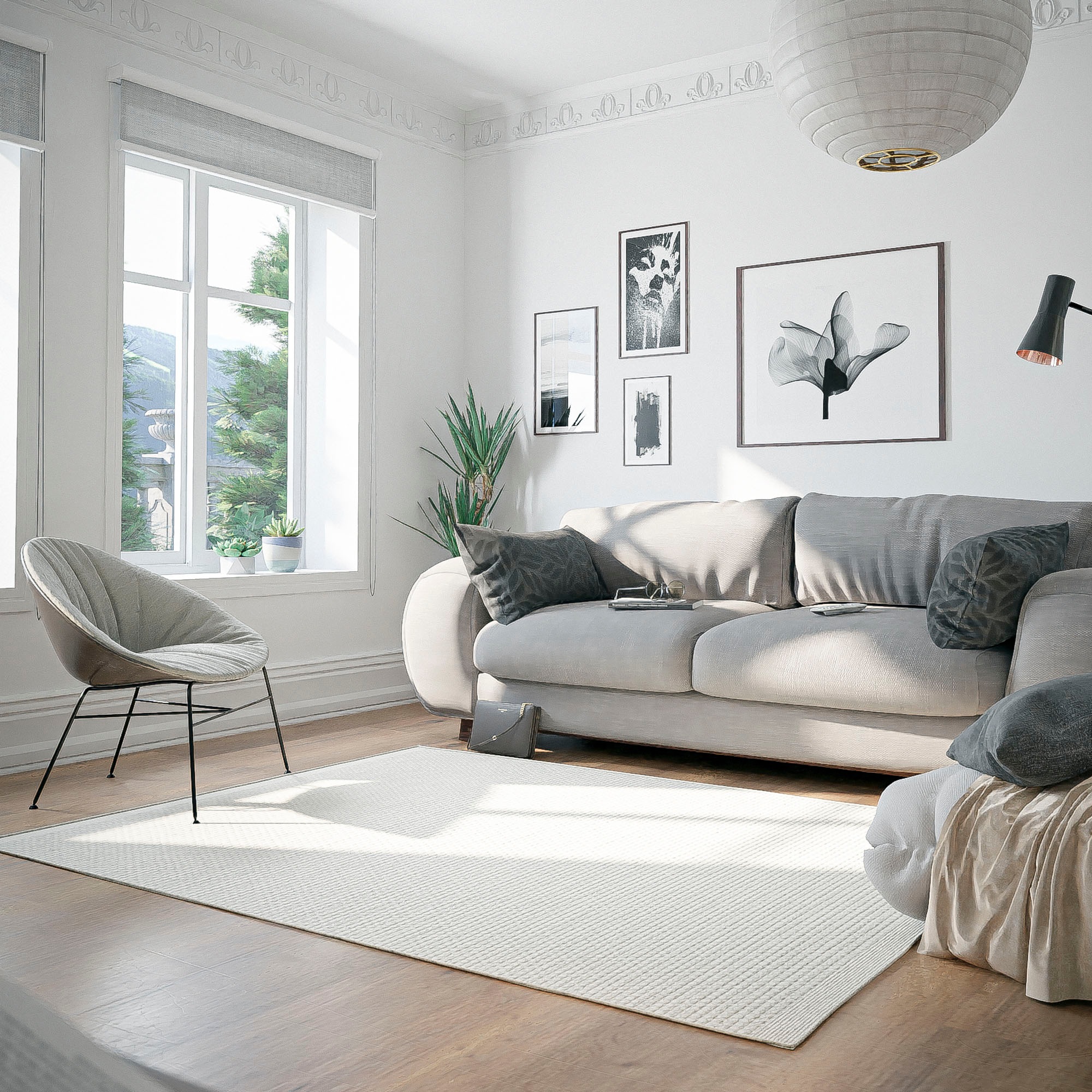 OTTO home Wollteppich "Woolscape 1" rechteckig 10 mm Höhe Wendeteppich, han günstig online kaufen