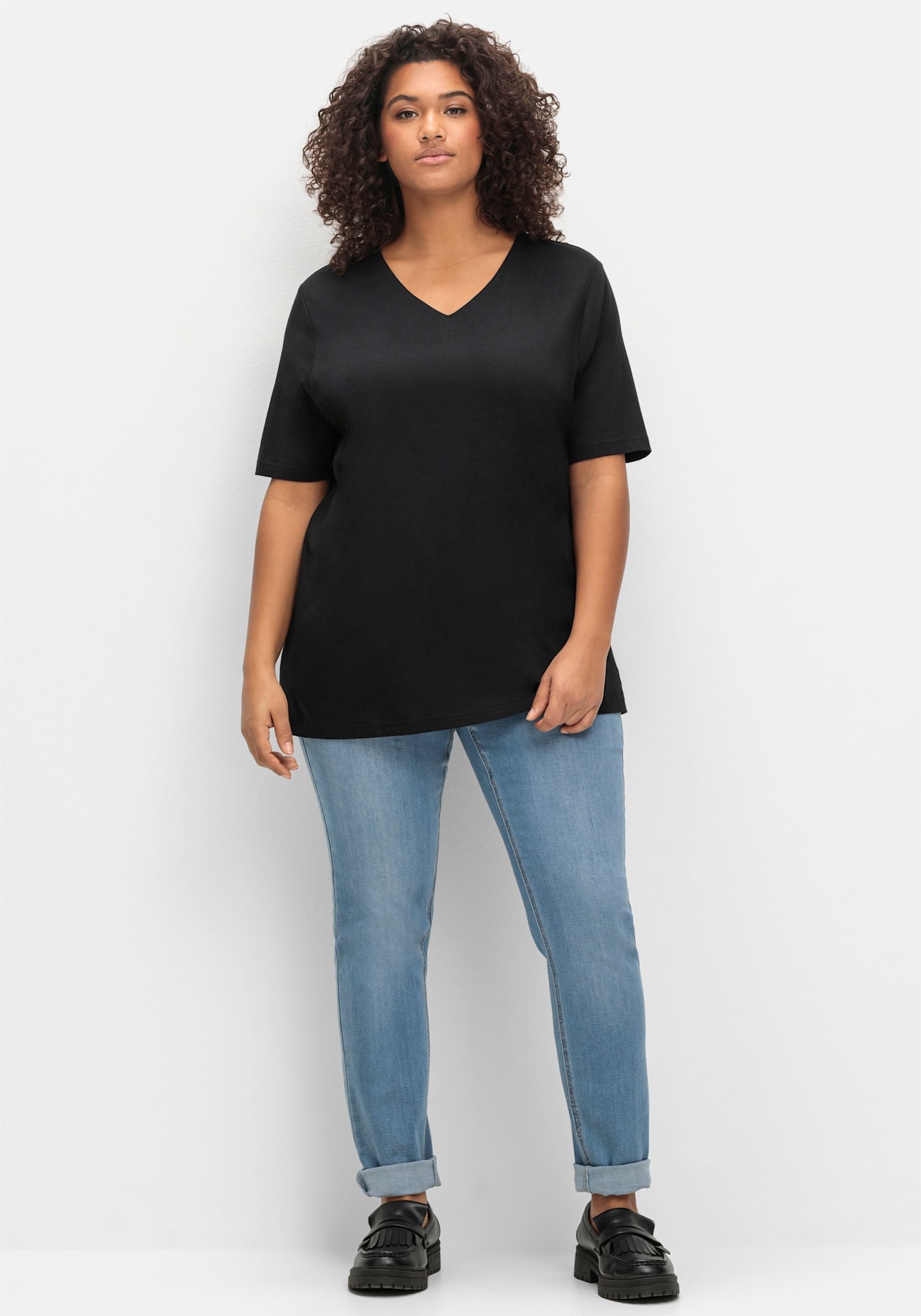 Sheego Kurzarmshirt "T-Shirt", (1 tlg.) günstig online kaufen