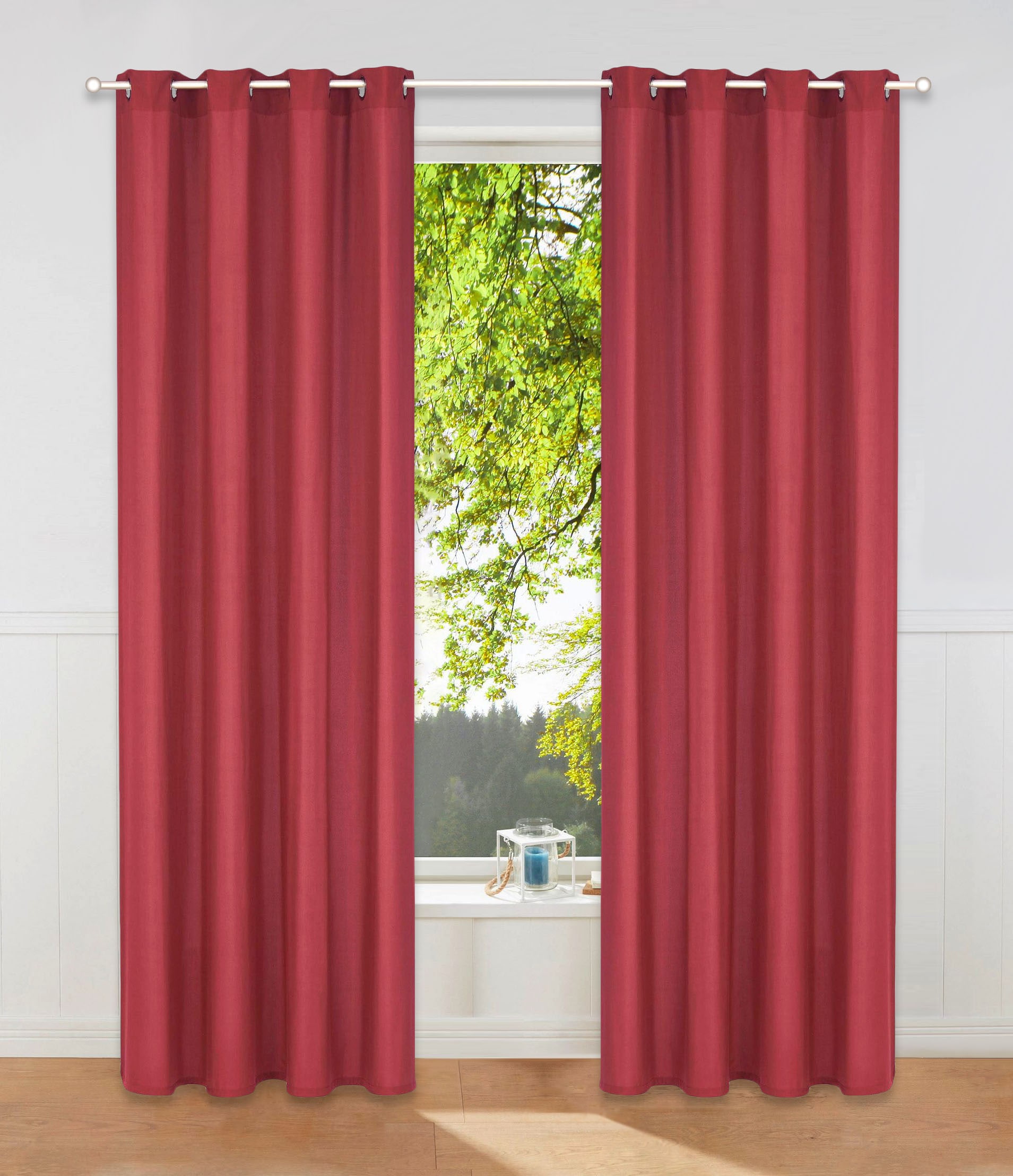 my home Vorhang »Raja«, glatt, pflegeleichte BAUR | 2er-Set, Mikrofaser-Qualität St.), einfarbig, (2