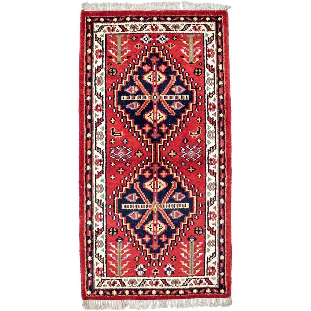 morgenland Wollteppich »Kazak Teppich handgeknüpft rot«, rechteckig