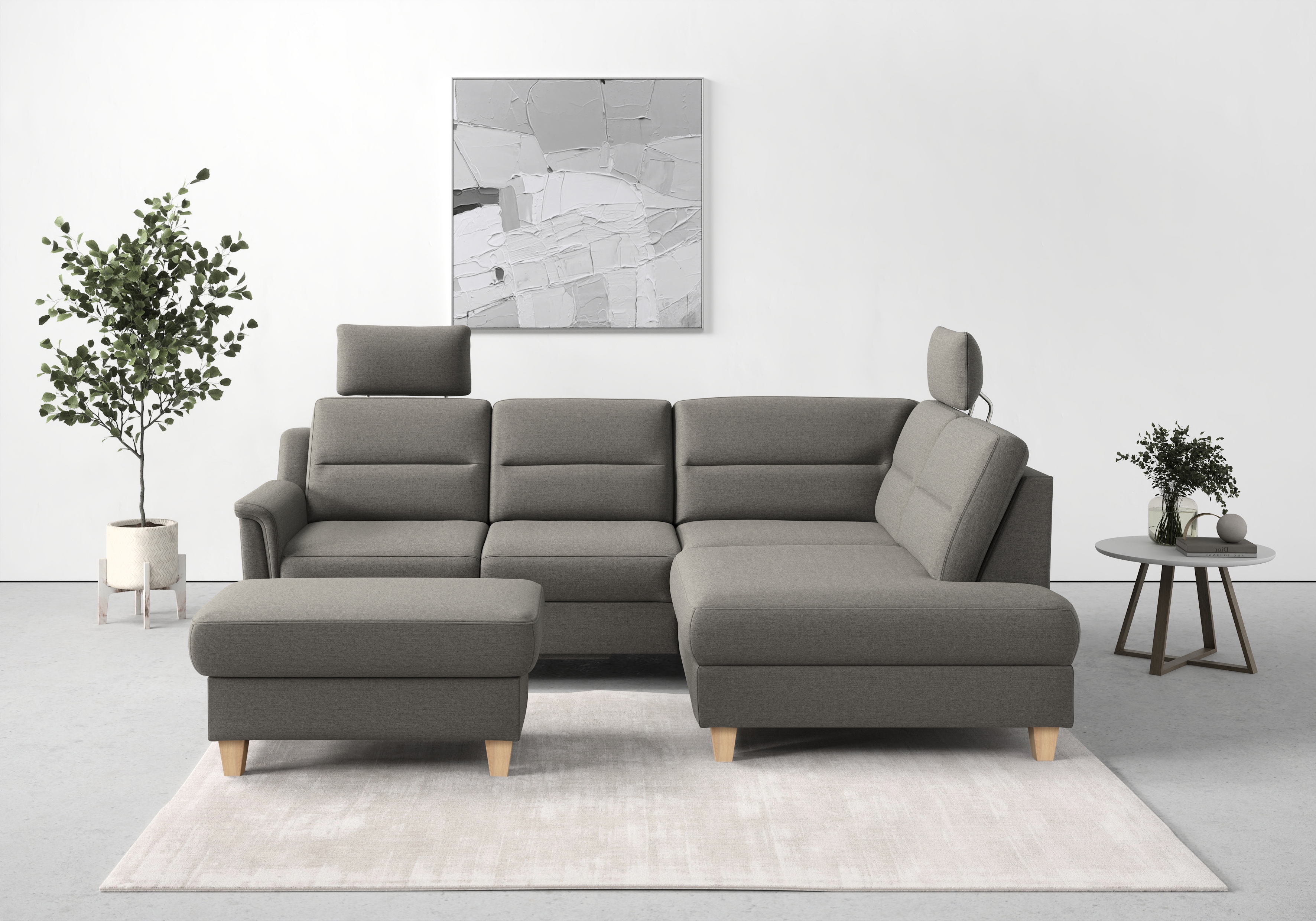 sit&more Ecksofa "Farö L-Form" inklusive Federkern, wahlweise mit Schlaffunktion und Bettkasten