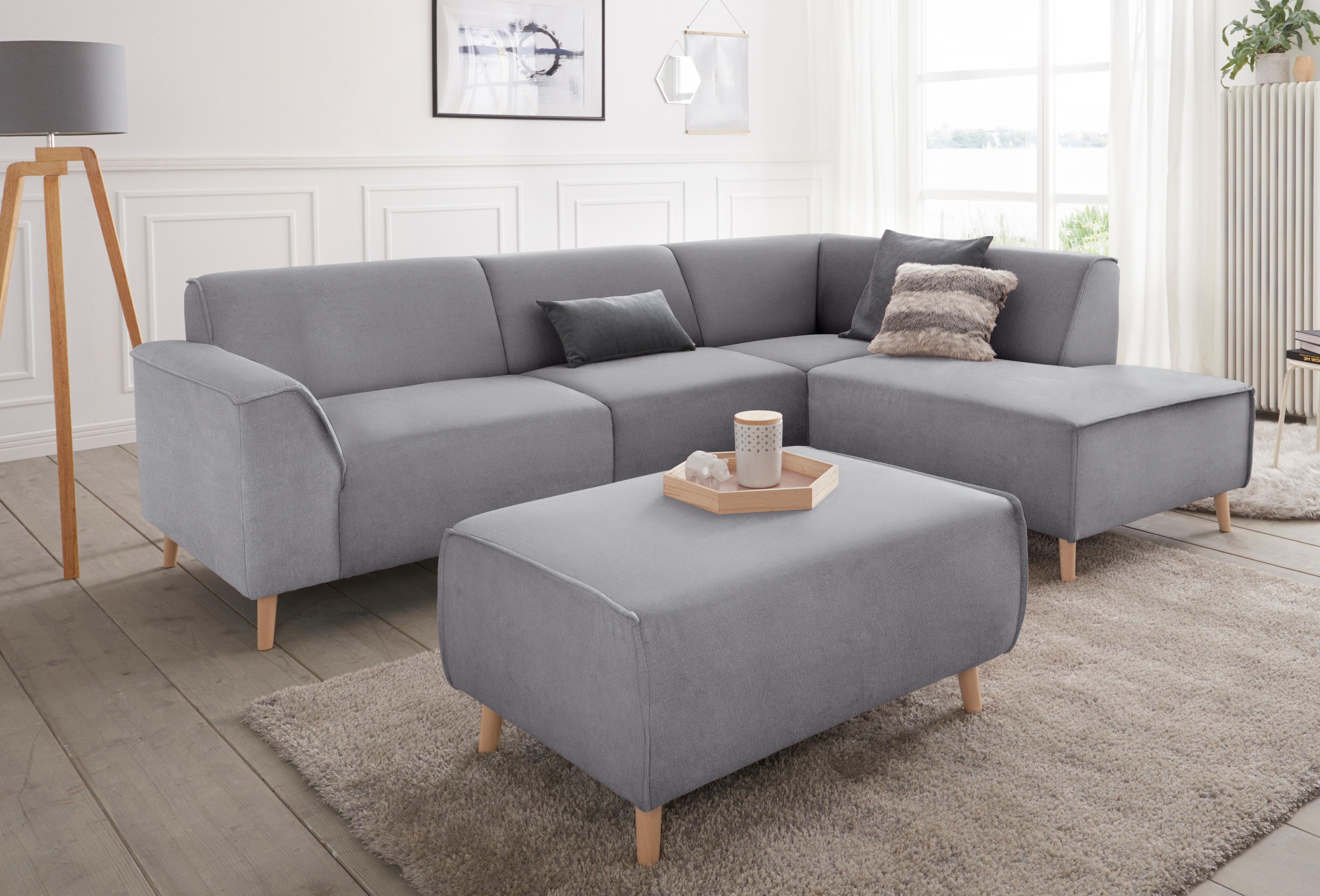 andas Ecksofa »Janek L-Form«, mit Federkern und Keder in scandinavischem Design