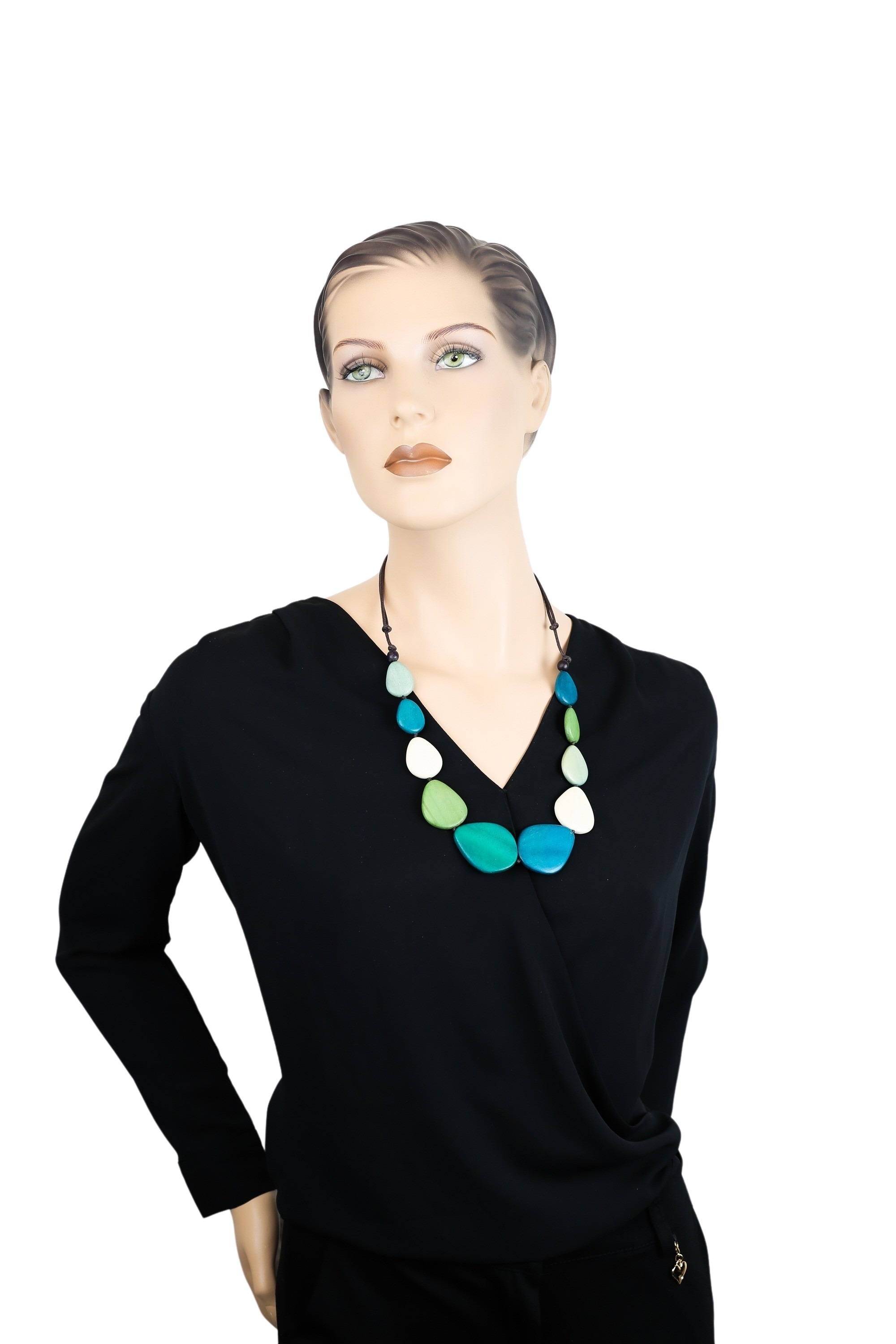 COLLEZIONE ALESSANDRO Lange Kette »Devi«, aus flachen Holzperlen