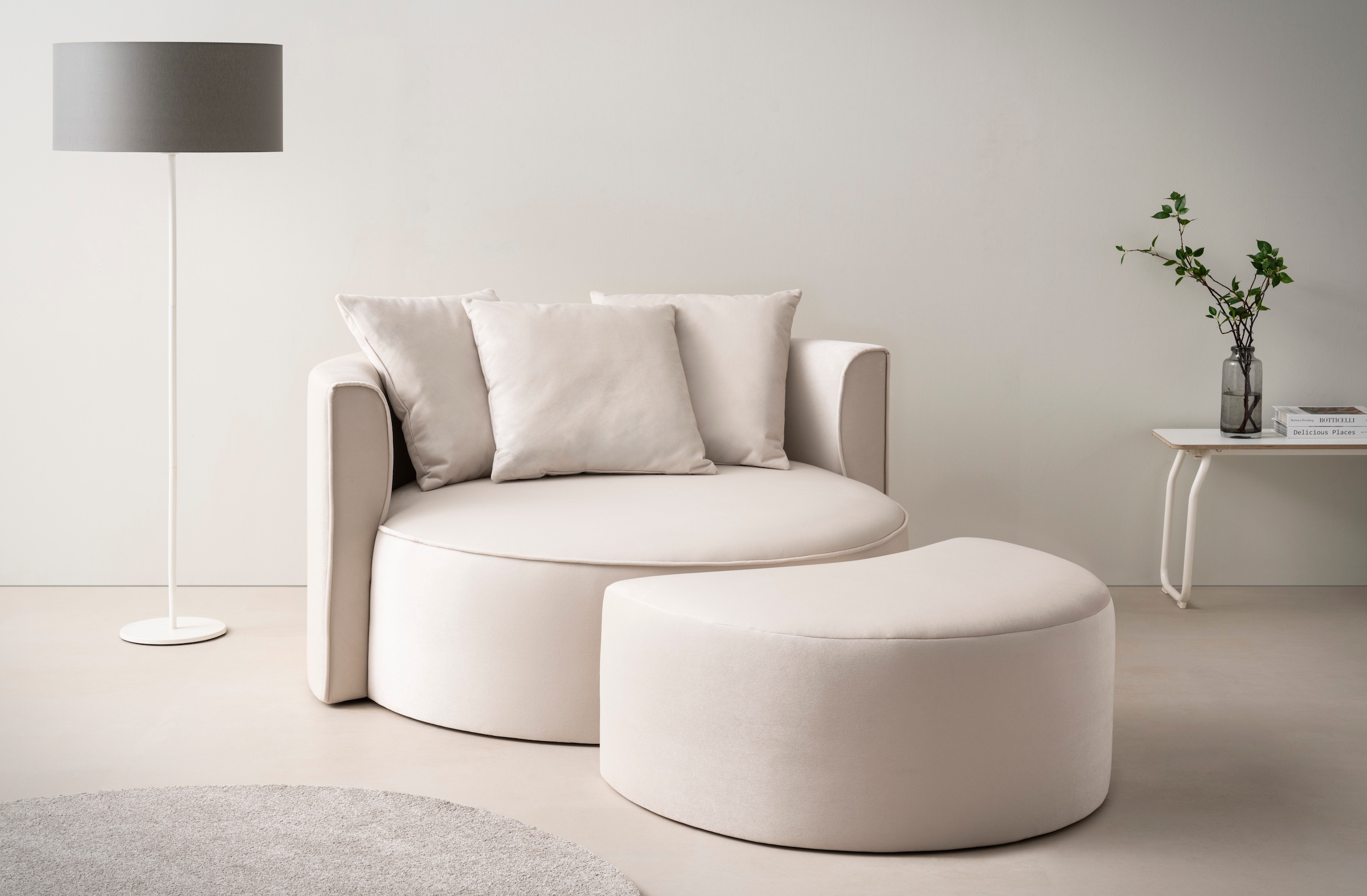 LeGer Home by Lena Gercke XXL-Sessel "ISALIE, Rundsessel mit Hocker, Lesese günstig online kaufen